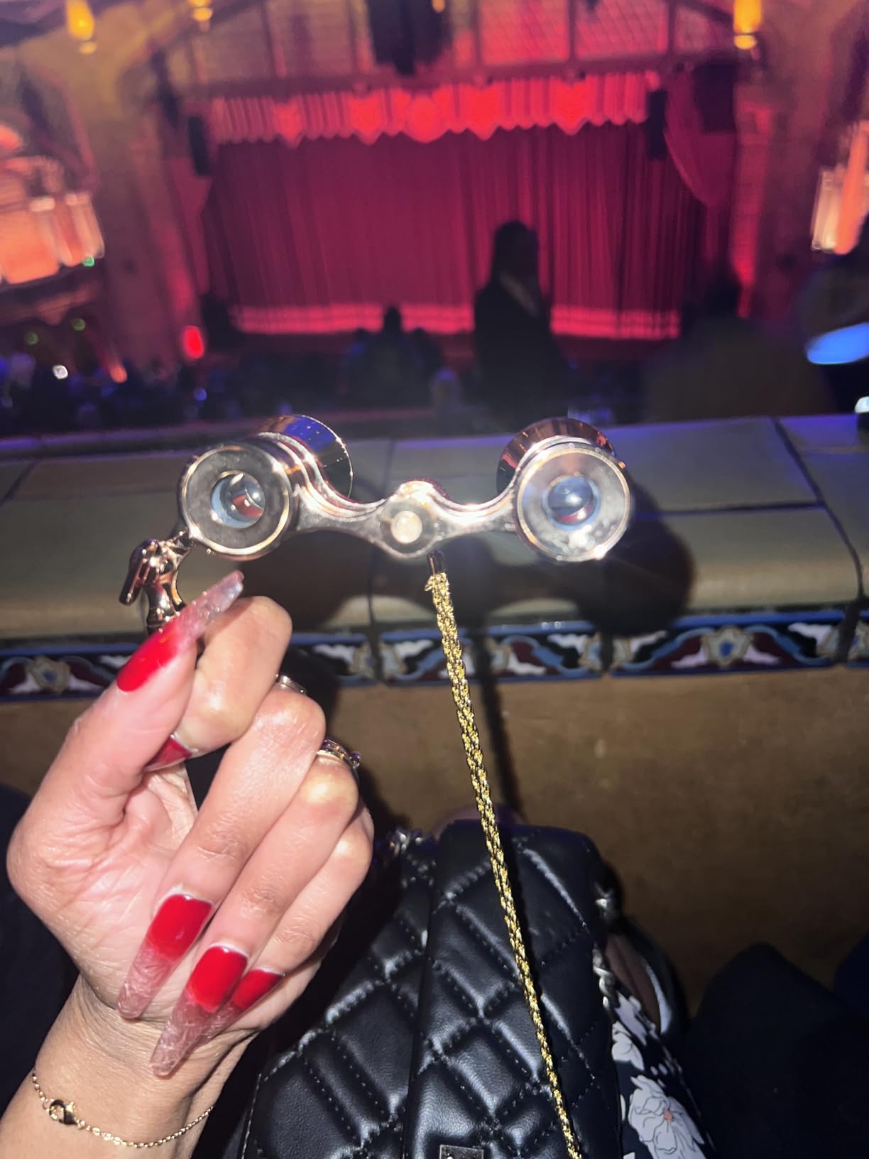 3X25 Opera Glasses Theater Binoculars with Adjustable Handle & Chain, Small Elegant Glasses for Adults Women Vintage Portable Costume Binoculars for Musical Concerts Cinema customer photo 1