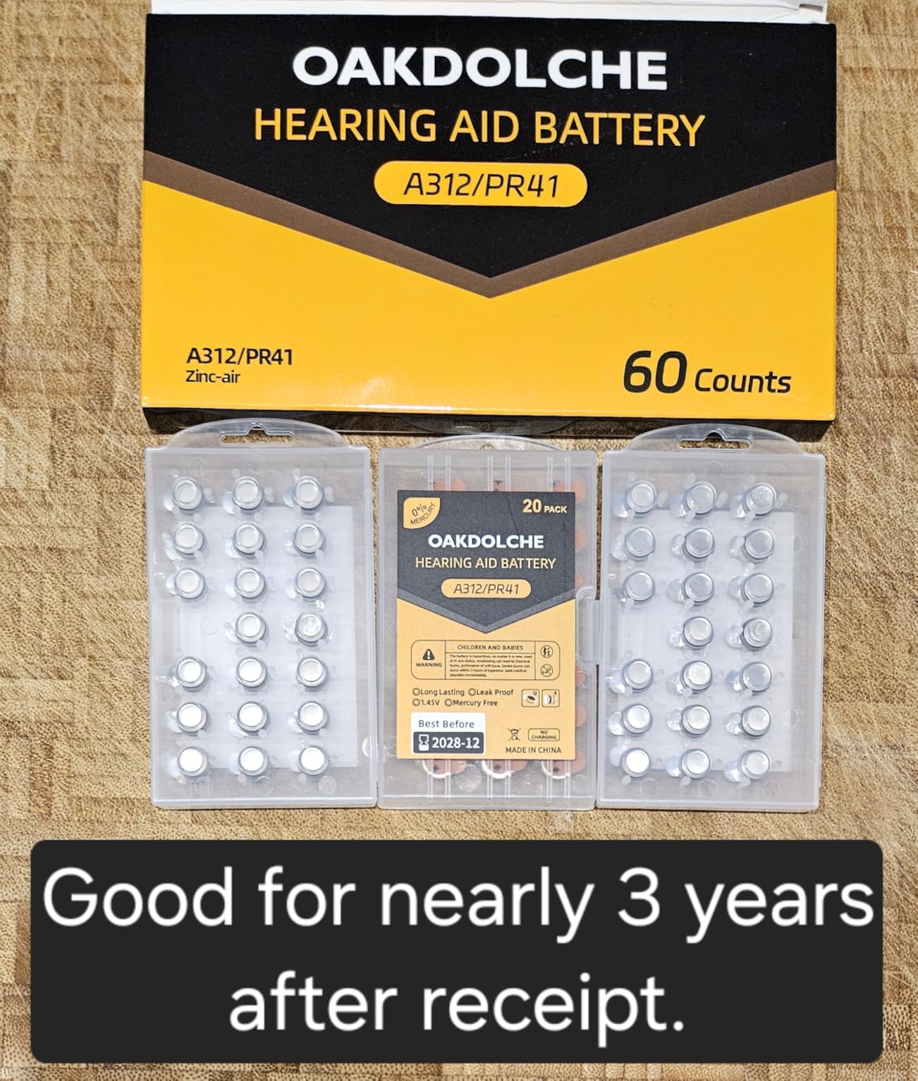 Hearing Aid Batteries Size 312, 120 Count, Mercury Free Zinc-Air Batteries, 1.45 Volt Long Lasting & Easy to Open customer photo 1
