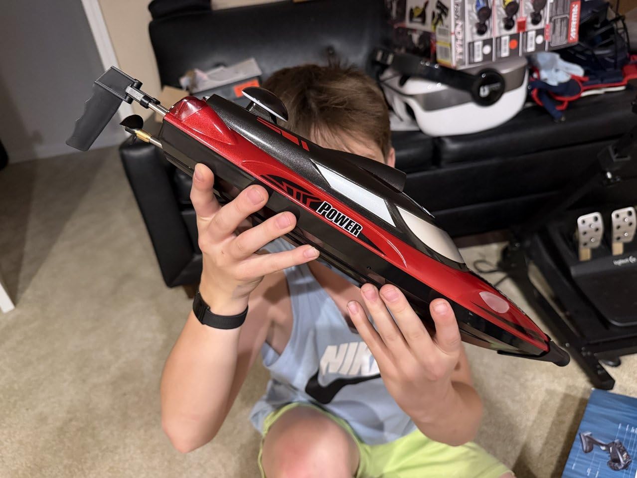 REV-UP RC Boat with Travel Bag - 21 MPH Fast RC Boats for Adults, Hobby-Grade Remote Control Boat for Pool and Lake - Self Righting Remote Control Boats, 2.4GHz Large Racing Ship with LED Lights customer photo 2