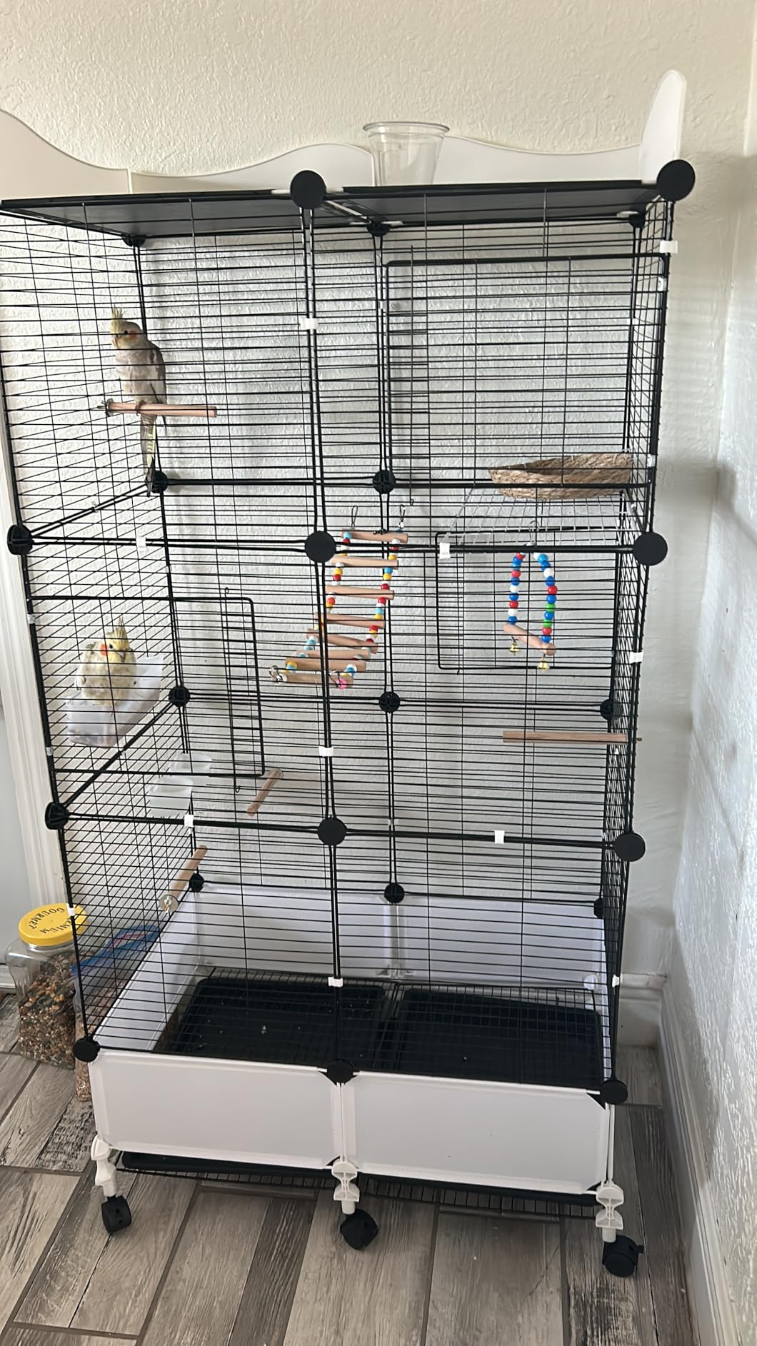 Encrypted Bird Cage Large Bird Cages 57-Inch, Top Storage Space, Bottom Splash Guard with Essential Bird Supplies - Durable & Spacious Aviary - Budgies & Cockatiels customer photo 1