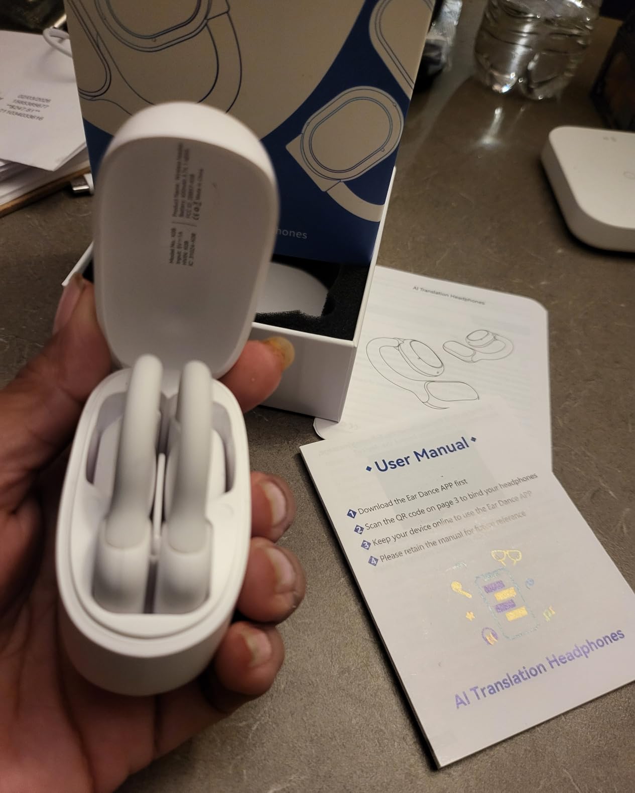 AI Translation Earbuds Real Time 164 Languages 80H Playtime Translator Ear Buds Audifonos Traductores Inglés Español Wireless Earphones Bluetooth AI Headphone for Travel Meeting Learning K08 White customer photo 1