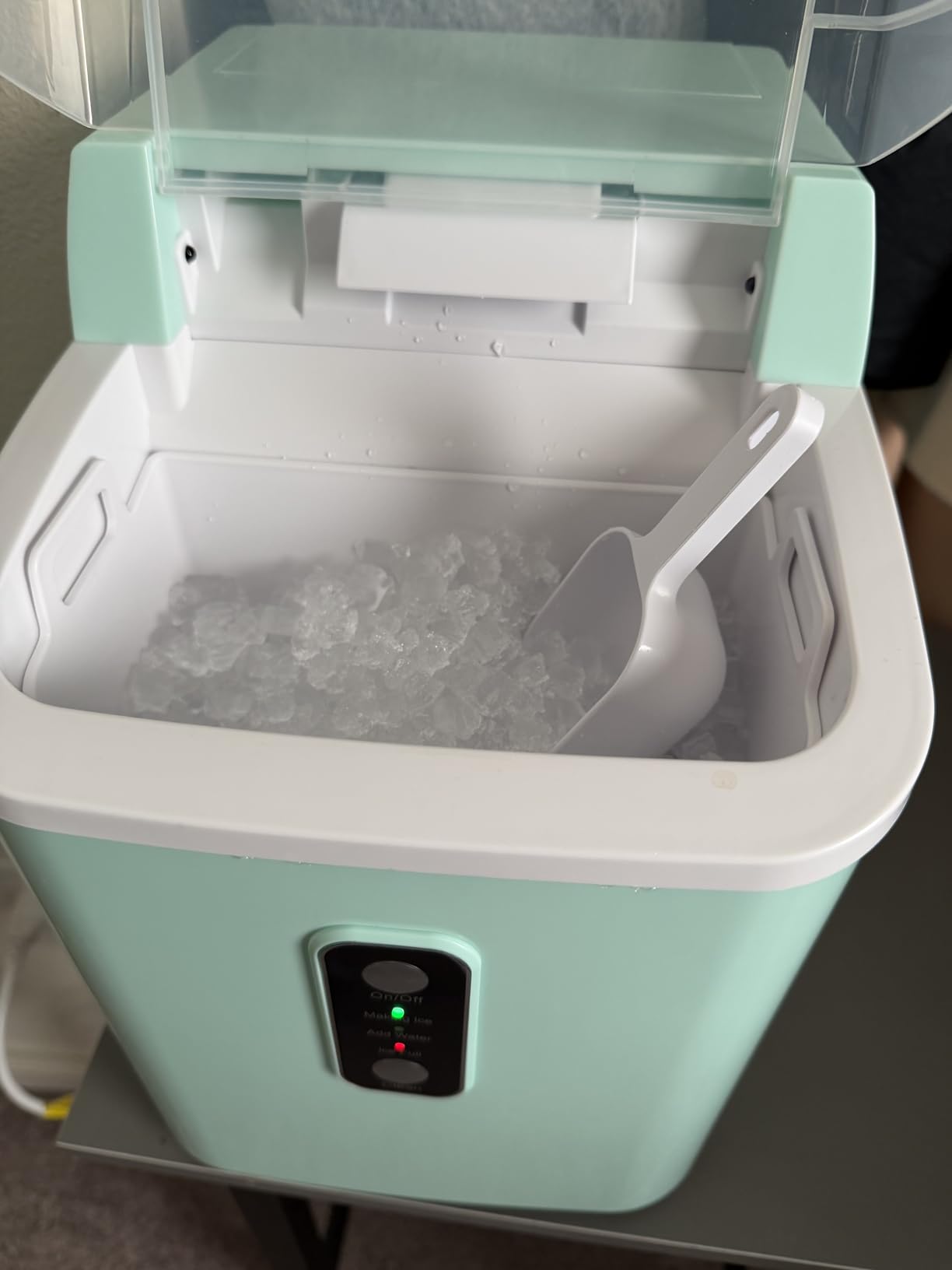 NEWBULIG Nugget Ice Makers Countertop, Portable Nugget Ice Machine, Ready in 6 Mins, 24lbs in 24Hrs, Auto-Cleaning, with Basket and Scoop, for Home, Kitchen, RV, Camping, White customer photo 2