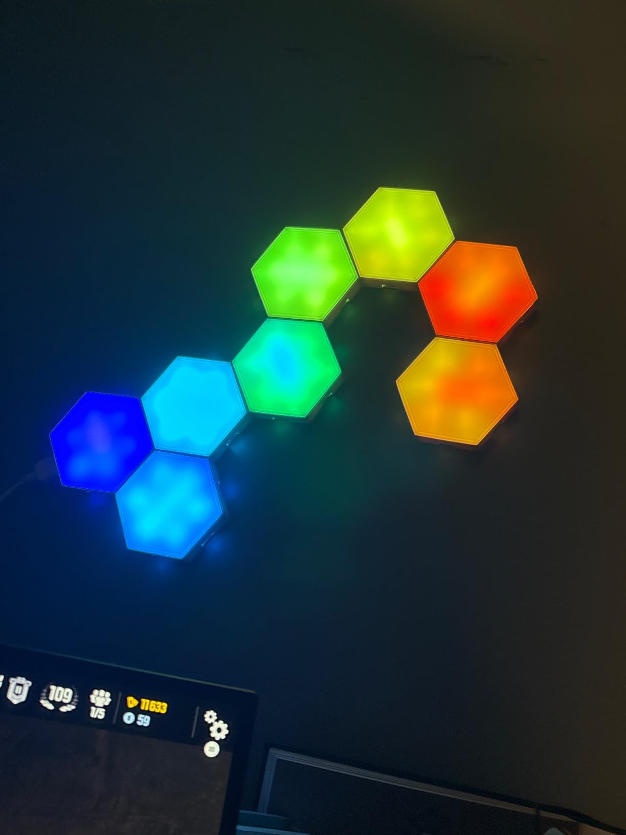 Hexagon LED Light Wall Panels - RGB Smart Gaming Light with App, Remote and Music Sync, Modular Gaming Wall Decor for Bedroom, Game and Living Room (20-Pack) customer photo 1