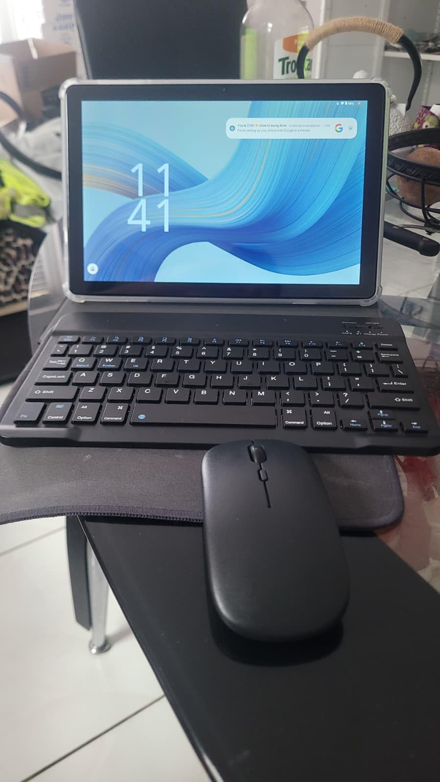 10 Inch Tablet, 2026 Android 15 Tablet with Keyboard, 26GB+256GB+2TB Expand, Tablets PC with Gemini AI, Octa-Core, 8000mAh, 5G WiFi, Widevine L1, GMS, 2 in 1 Tablets with Case, Mouse, Stylus (Black) customer photo 1
