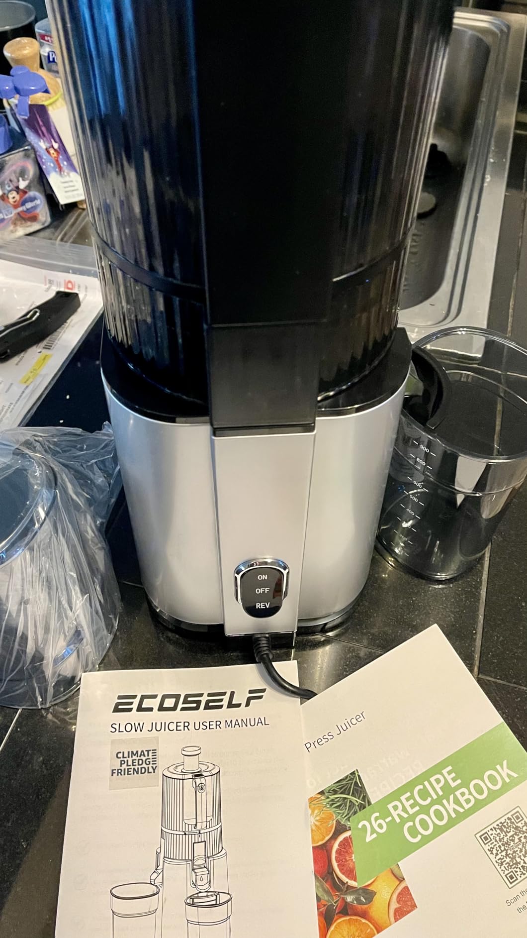 Juicer Machines with 3 Filters (For Juice/Sorbet/Nut Milk), Masticating Juicer With Wide Mouth Hopper for Vegetables & Fruits, Self Feeding & Hands-Free Juicer With Pusher, Premium Black customer photo 2