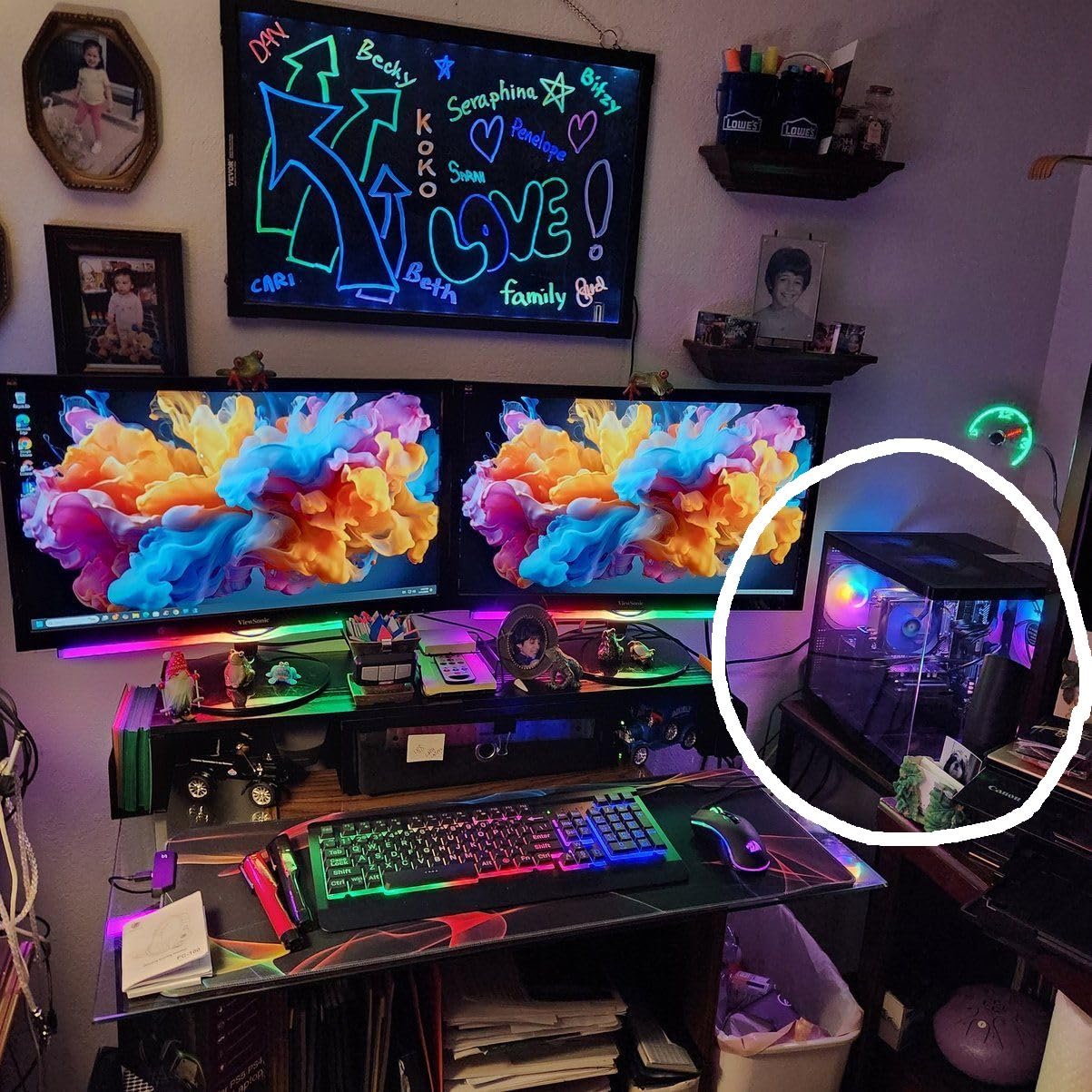 Gaming PC Desktop, Prebuilt Gaming Computer with Intel Core I7 up to 3.9 GHz, RTX 3050 8G, 16G RAM, 512GB SSD, ARGB Cooling Fan, WiFi Support customer photo 1