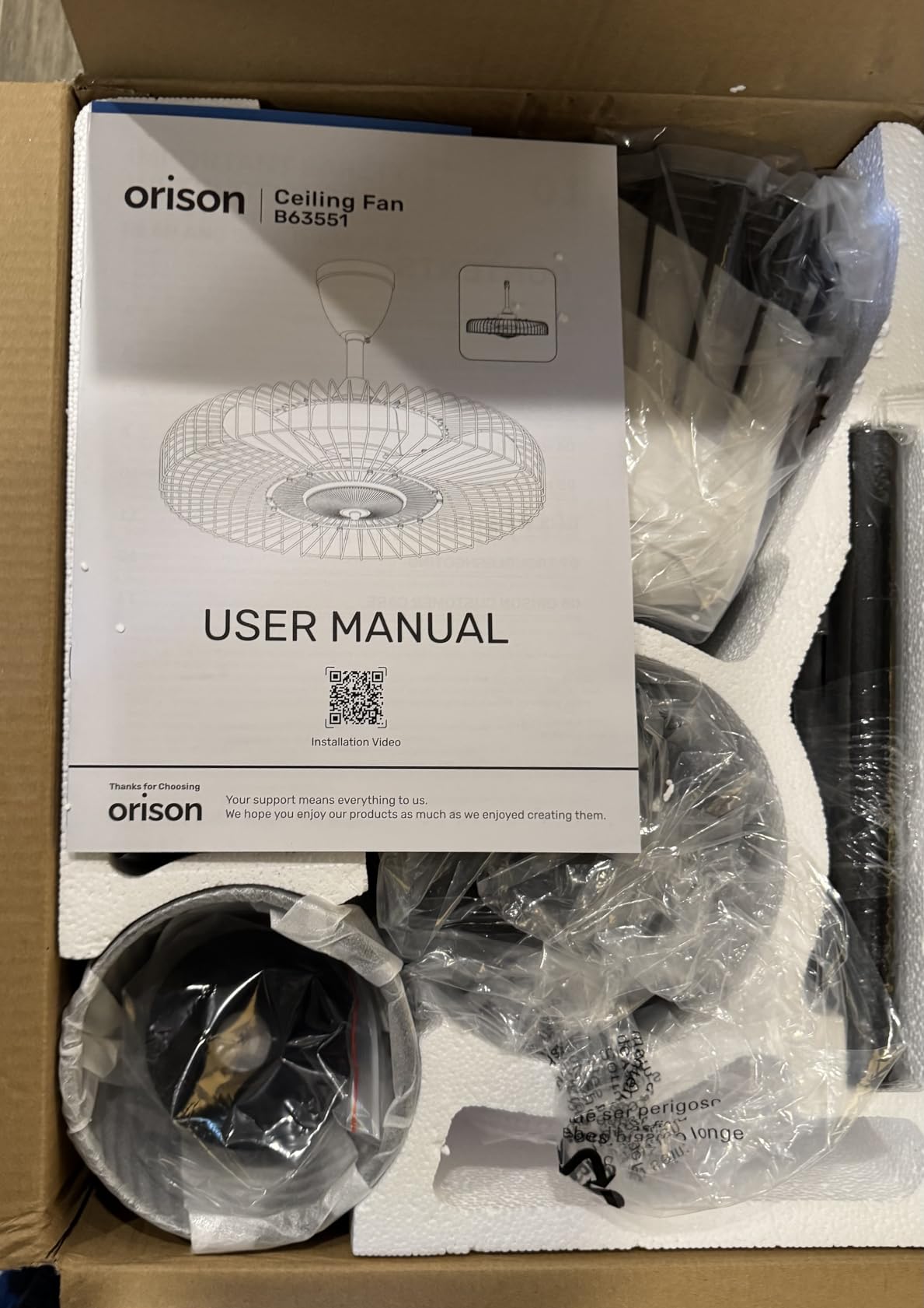 Orison Outdoor Ceiling Fans with Lights for Patio, 24