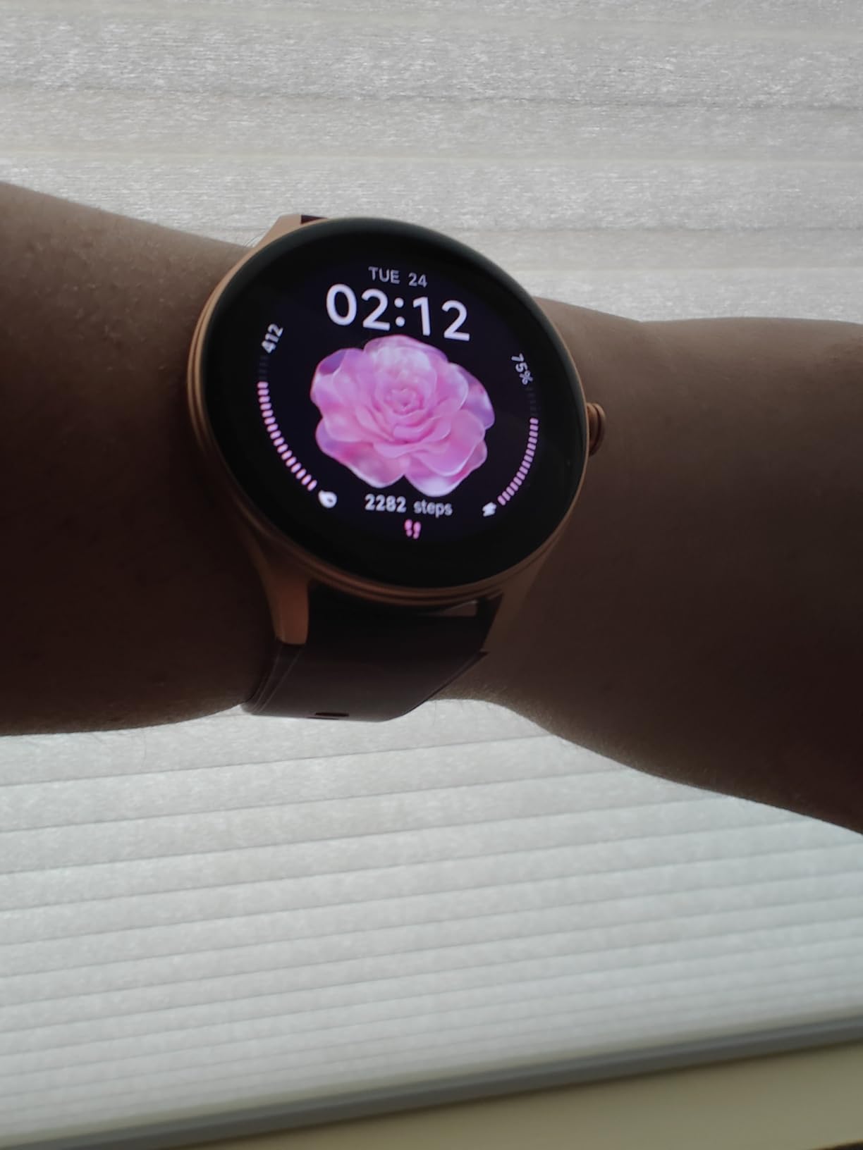 Smart Watch for Women,1.57inch AMOLED Touchscreen Fitness Watch for iPhone & Android,Heart Rate/Sp02/Sleep Monitor,110+ Sport Modes IP68 Waterproof Bluetooth Calls,2 Bands customer photo 1