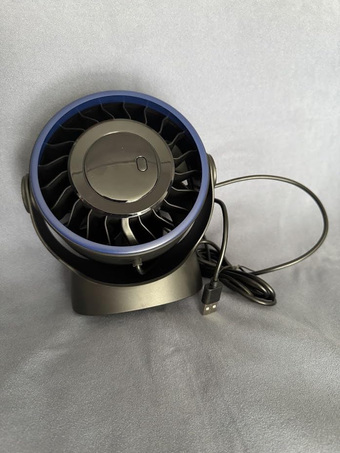 SWEETFULL USB Small Desk Fan - 5 Inch Mini Personal Desktop Fan, 4 Speeds Cooling Strong Airflow, 360° Adjustable Tilt, Quiet Portable Table Fans for Bedroom, Home, Office, Travel & Cruise customer photo 1