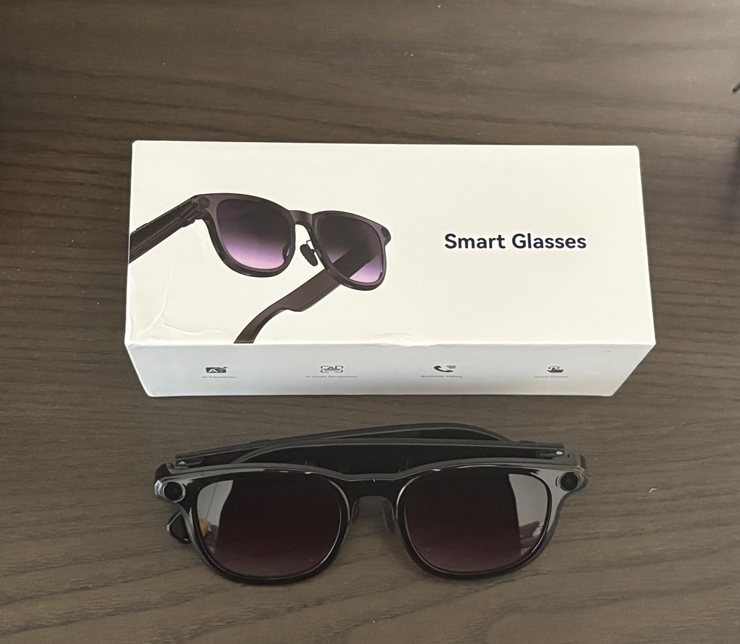AI Smart Glasses with Camera, 8MP HD Bluetooth Camera Glasses, 1080P Video Recording Sunglasses for Women Men, Real Time Translation, Voice Assistant, Open-Ear Audio for Travel, Work Vlog customer photo 1