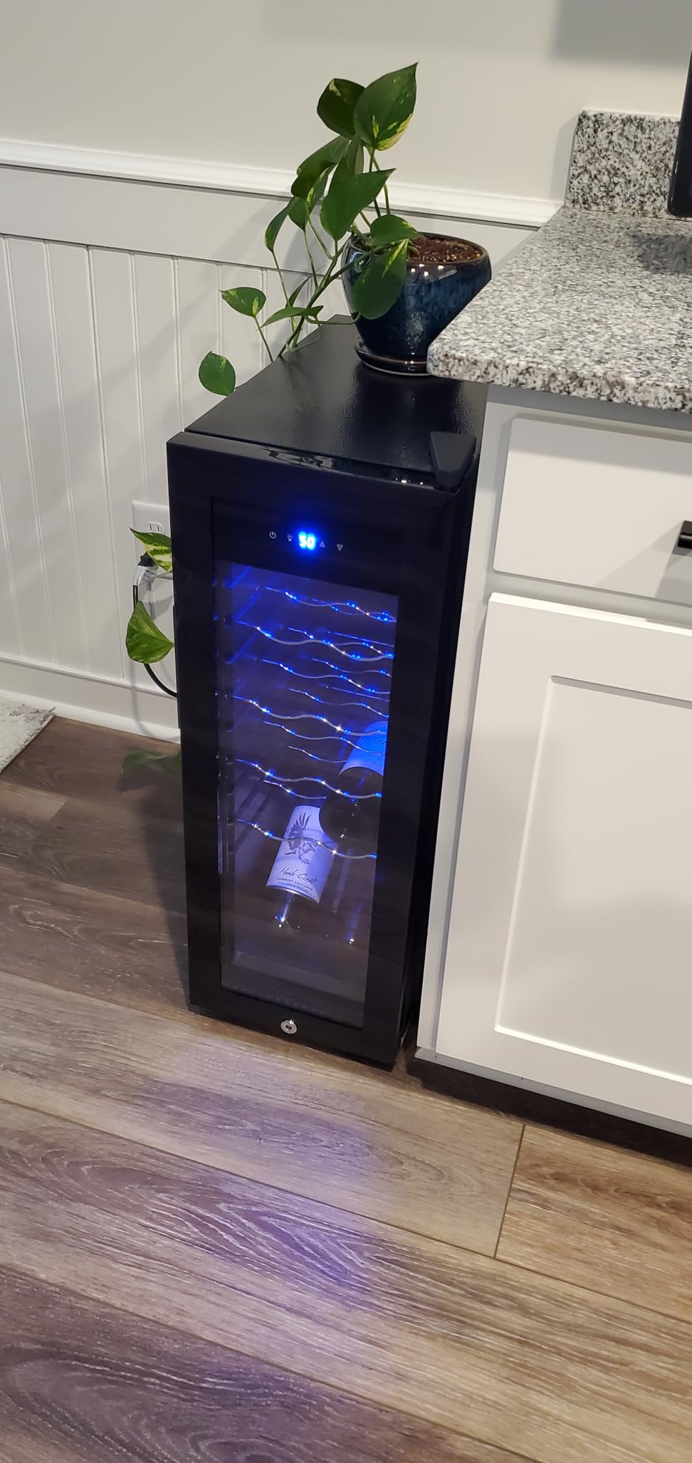 45 Bottle Wine Cooler Refrigerator - Small Wine Fridge for Red, White, Champagne, Freestanding Wine Cellar with Glass Door & Digital Temperature Control for Home Bar, Office customer photo 1