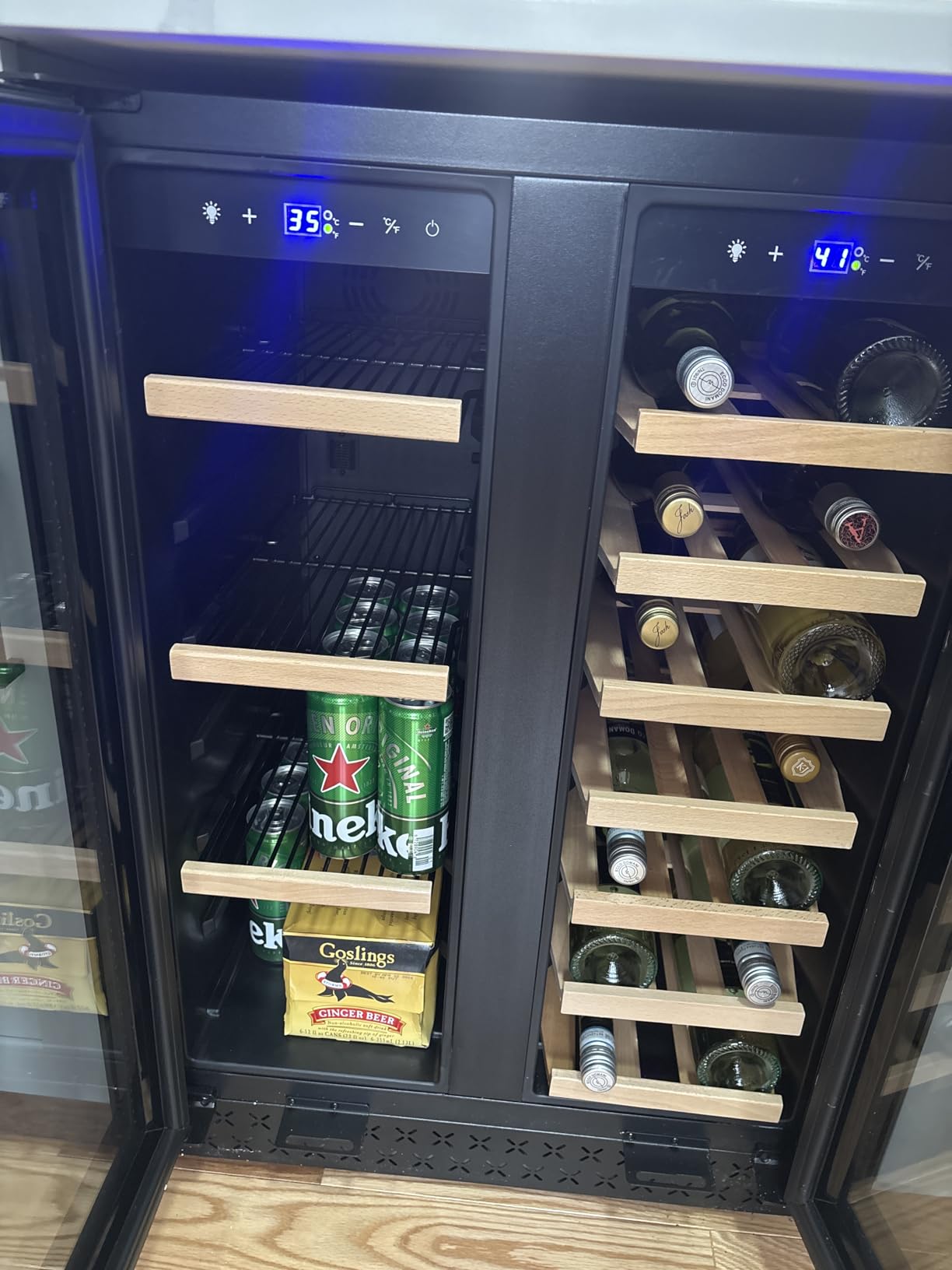 Wine Fridge 12 Bottles, Small Wine Cooler Refrigerator Freestanding with Digital Temperature Control Safety Lock, Frost Free for Red White Wine, Champagne customer photo 1