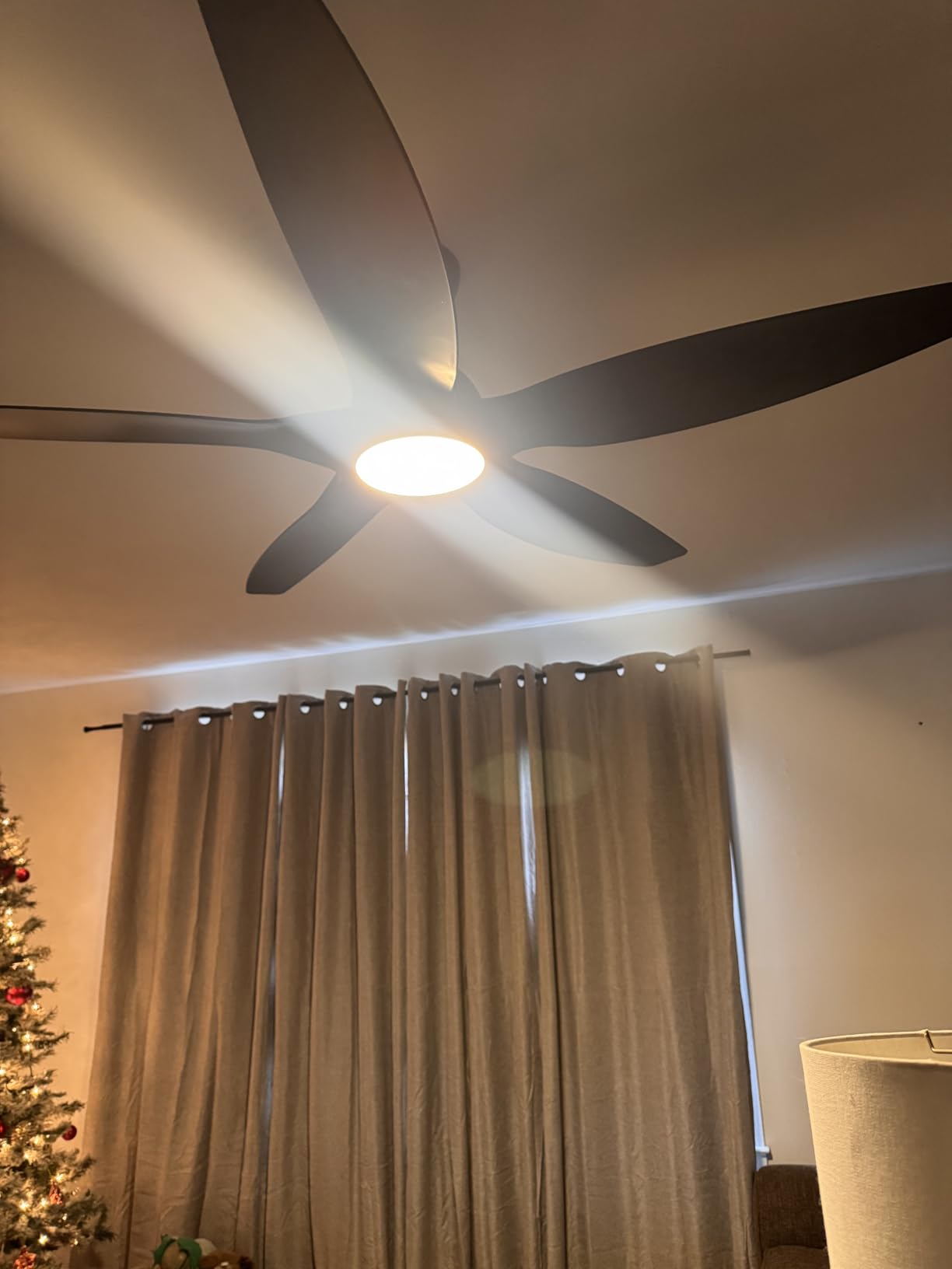 Newday 52 Inch IP66 Waterproof Outdoor Ceiling Fan with Lights, Heavy Duty Weatherproof Gazebo Fan with Remote, 3CCT Dimmable LED, 9000CFM Quiet DC Motor for Patio, Porch, Pergola, Black customer photo 2