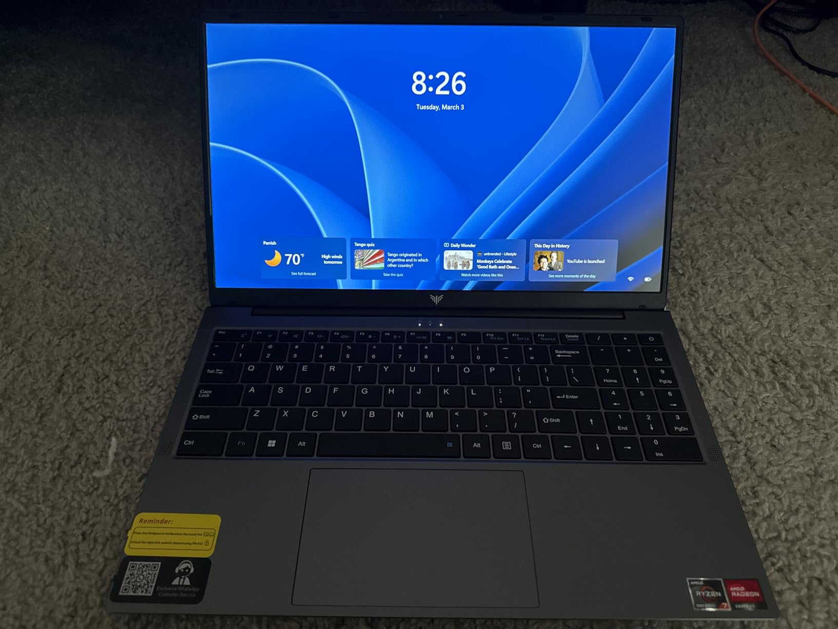 Light Gaming Laptop with AMD Ryzen7 7730U Processor (Up to 4.5GHz, 8C/16T), 16GB DDR4 RAM 512GB SSD, AMD Radeon Graphics, WiFi 6, 15.6 inch IPS Display, Webcam, Windows 11 Laptop Computer for Video Editing customer photo 1