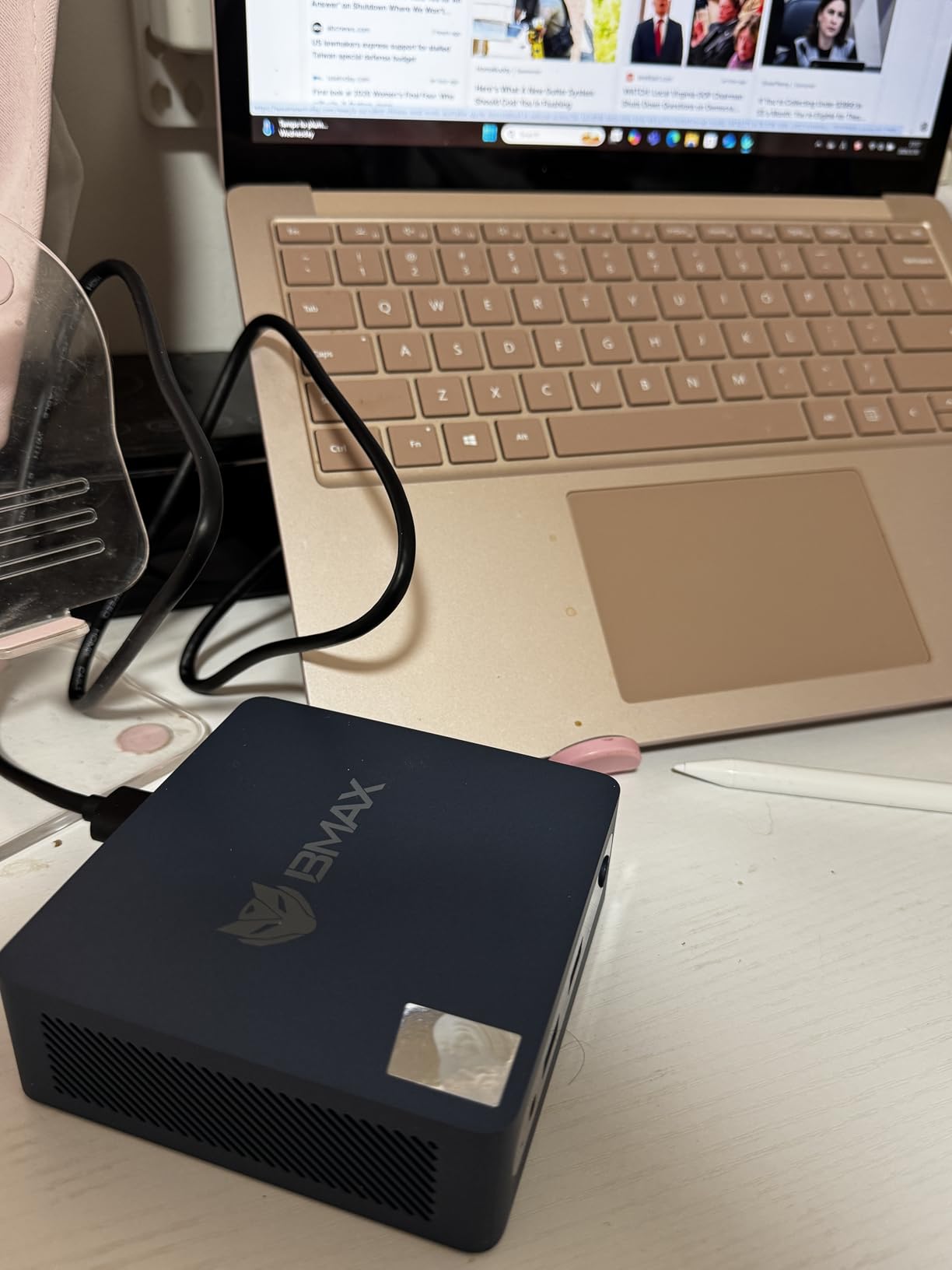 Bmax Mini PC B1 Plus, Intel Celeron J3355 (Up to 2.5GHz), 6GB RAM 128GB eMMC Support M.2 SSD Expansion (512GB/2TB), 4K Dual Display 2.4G/5G WiFi & BT5.0 Mini Desktop Computer for Home/Office customer photo 1