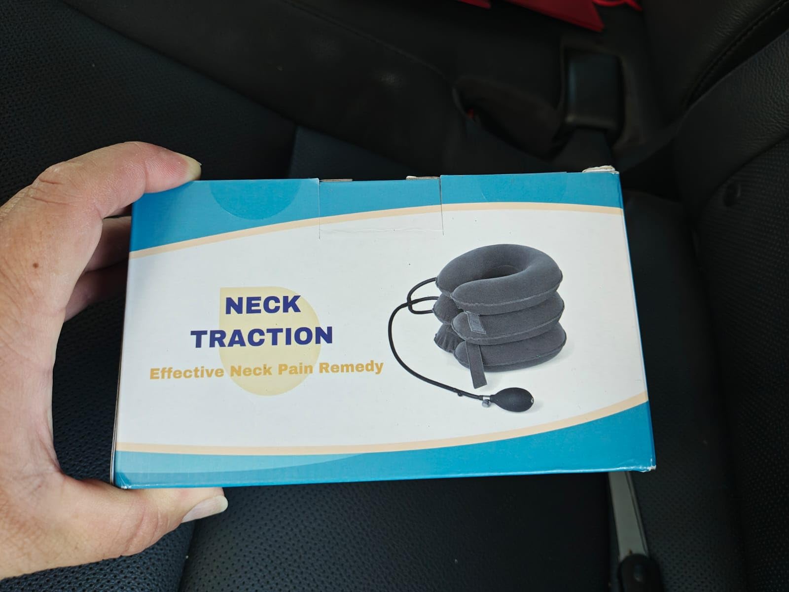 Neck Stretcher, Cervical Traction Device, Neck Traction Device, Adjustable Inflatable Neck Braces for Neck Pain and Support, Neck Stretcher Cervical Traction, Neck Decompression Home Use (Gray) customer photo 2