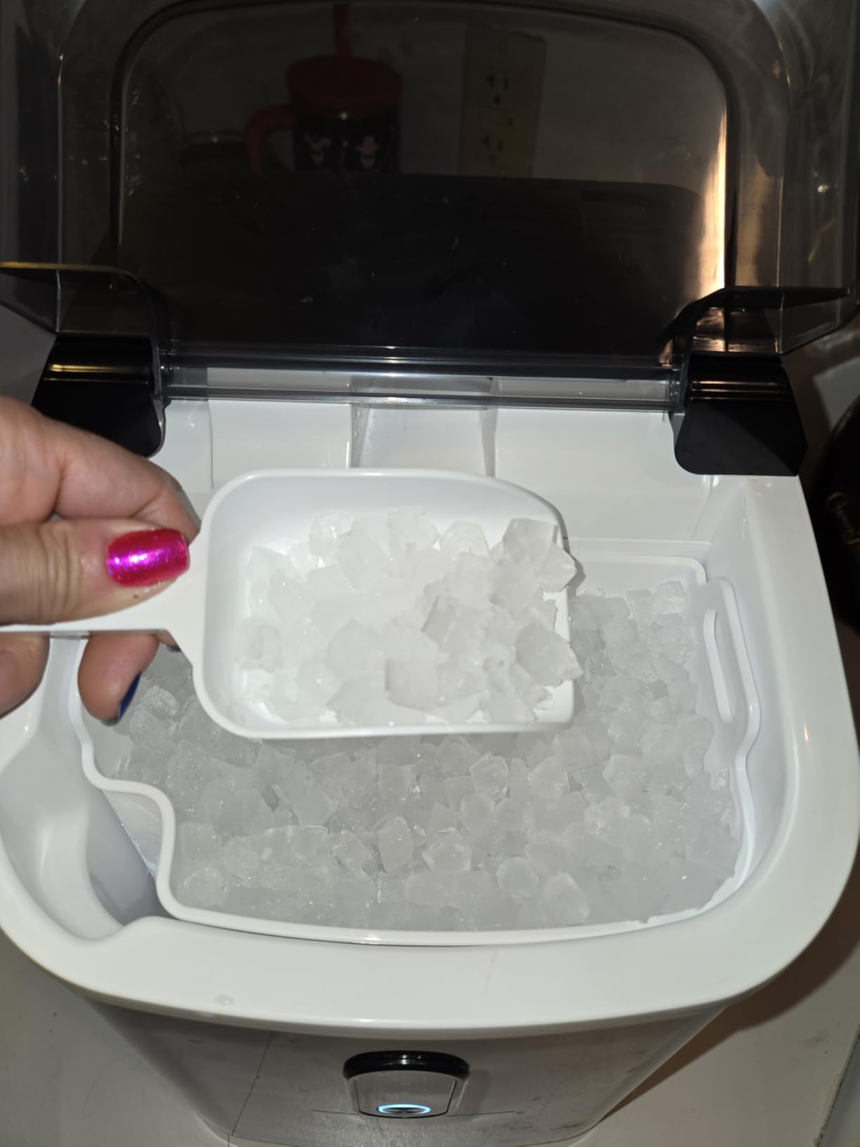 Kismile Nugget Ice Makers Countertop,35Lbs/24H,Portable Sonic Ice Machine with Self-Cleaning,One-Click Operation for Home/Office(Stainless Steels Silver) customer photo 1