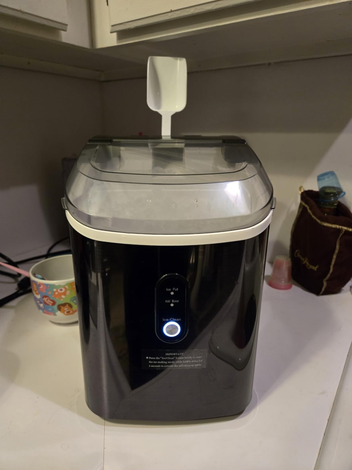 Kismile Nugget Ice Makers Countertop,35Lbs/24H,Portable Sonic Ice Machine with Self-Cleaning,One-Click Operation for Home/Office(Stainless Steels Silver) customer photo 2