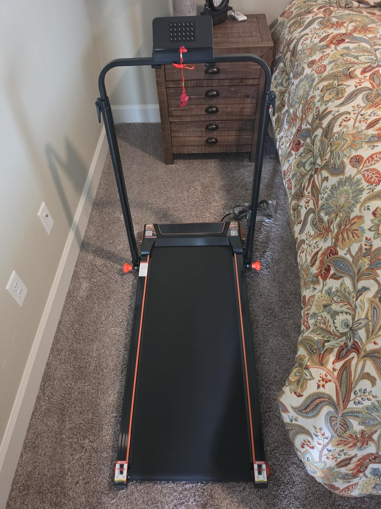 Walking Pad with 12% Incline/Adjustable Height, Upgraded 3.5HP Walking Pad with Handle Bar, 4 in 1 Foldable Under Desk Treadmill, Electric Portable Treadmills for Home 350LBS, LED Display customer photo 2