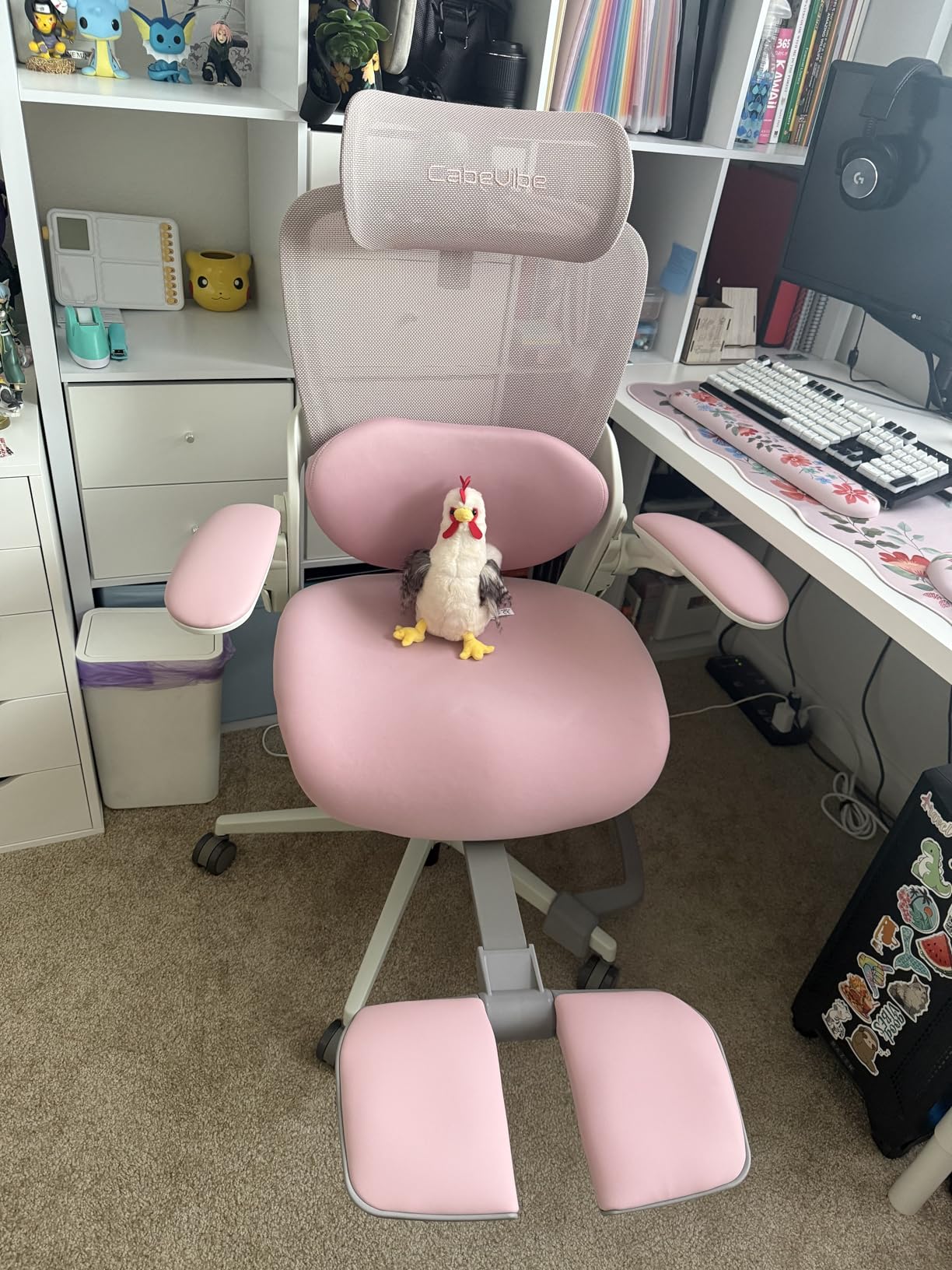 CabLady S2 Petite Office Chair for Women & Small Frames - 330lb Capacity, 4D Adjustable Lumbar/Headrest, Flip-Up Arms & Footrest, Ergonomic Desk Chair customer photo 2