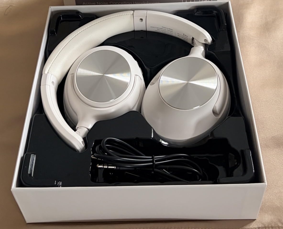 TAGRY Hybrid Active Noise Cancelling Headphones 100H Playtime Wireless Over Ear Bluetooth Headphone with Fast Charging Hi-Res Audio Comfort Earcups Headsets for Travel Home Office Phone PC Black customer photo 1