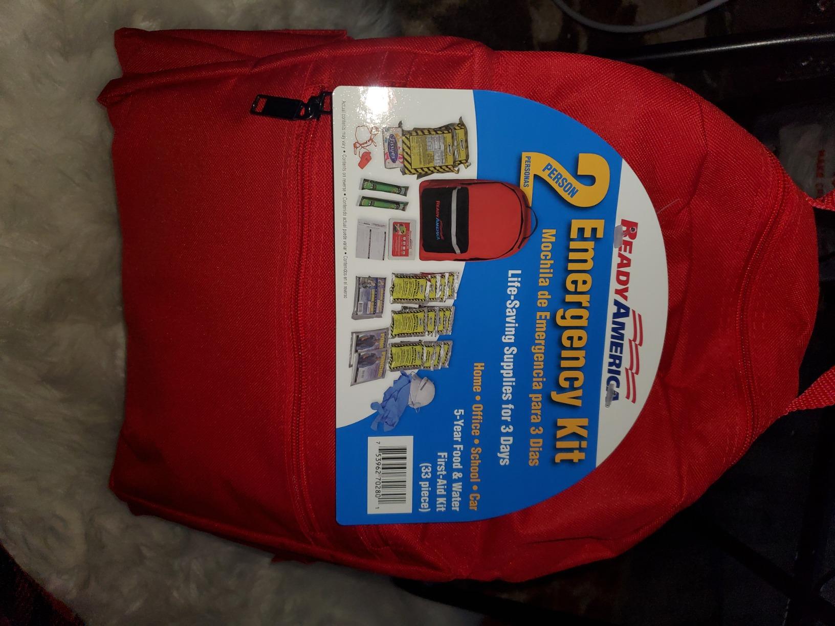 Ready America 70280 72 Hour Emergency Kit, 2-Person, 3-Day Backpack, Includes First Aid Kit, Survival Blanket, Portable Preparedness Go-Bag for Camping, Car, Earthquake, Travel, Hiking, and Hunting customer photo 2