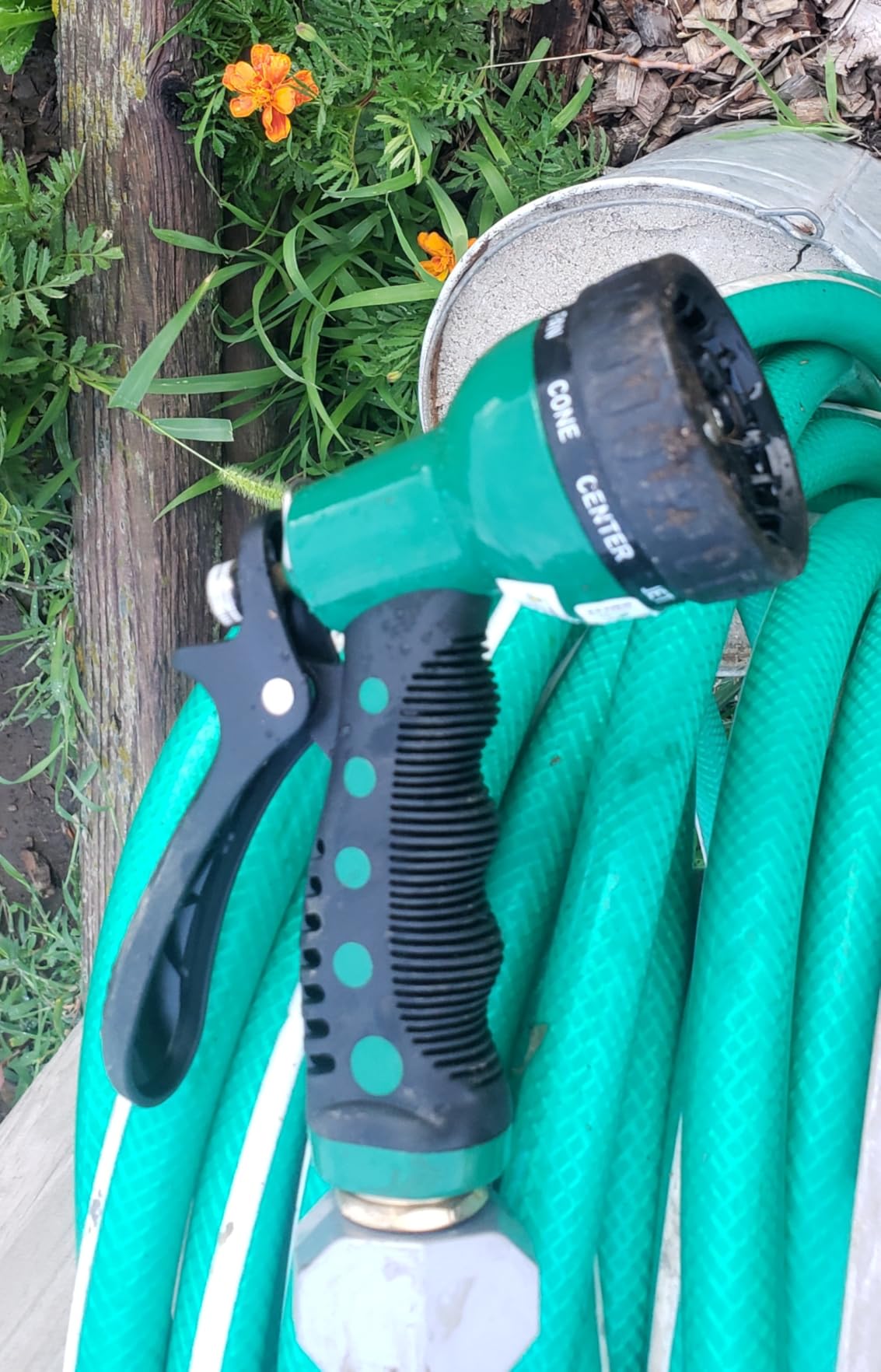 Dramm Revolver Heavy Duty Metal Garden Hose Nozzle - 9 Spray Patterns, High Pressure Jet, Thumb-Control Flow, Ergonomic Grip - Orange customer photo 1