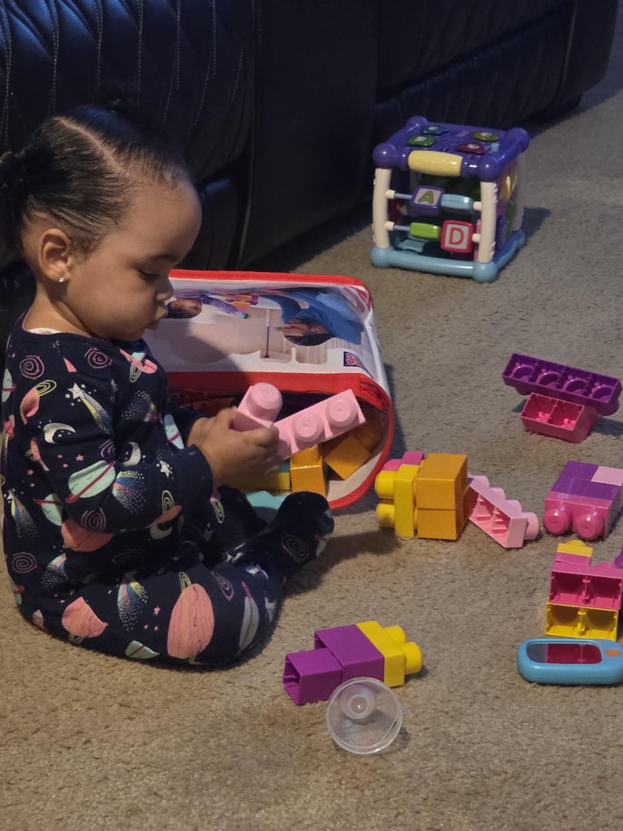 MEGA BLOKS First Builders Toddler Blocks Toys Set, Big Building Bag with 80 Pieces and Storage, Blue, Ages 1+ Years customer photo 1