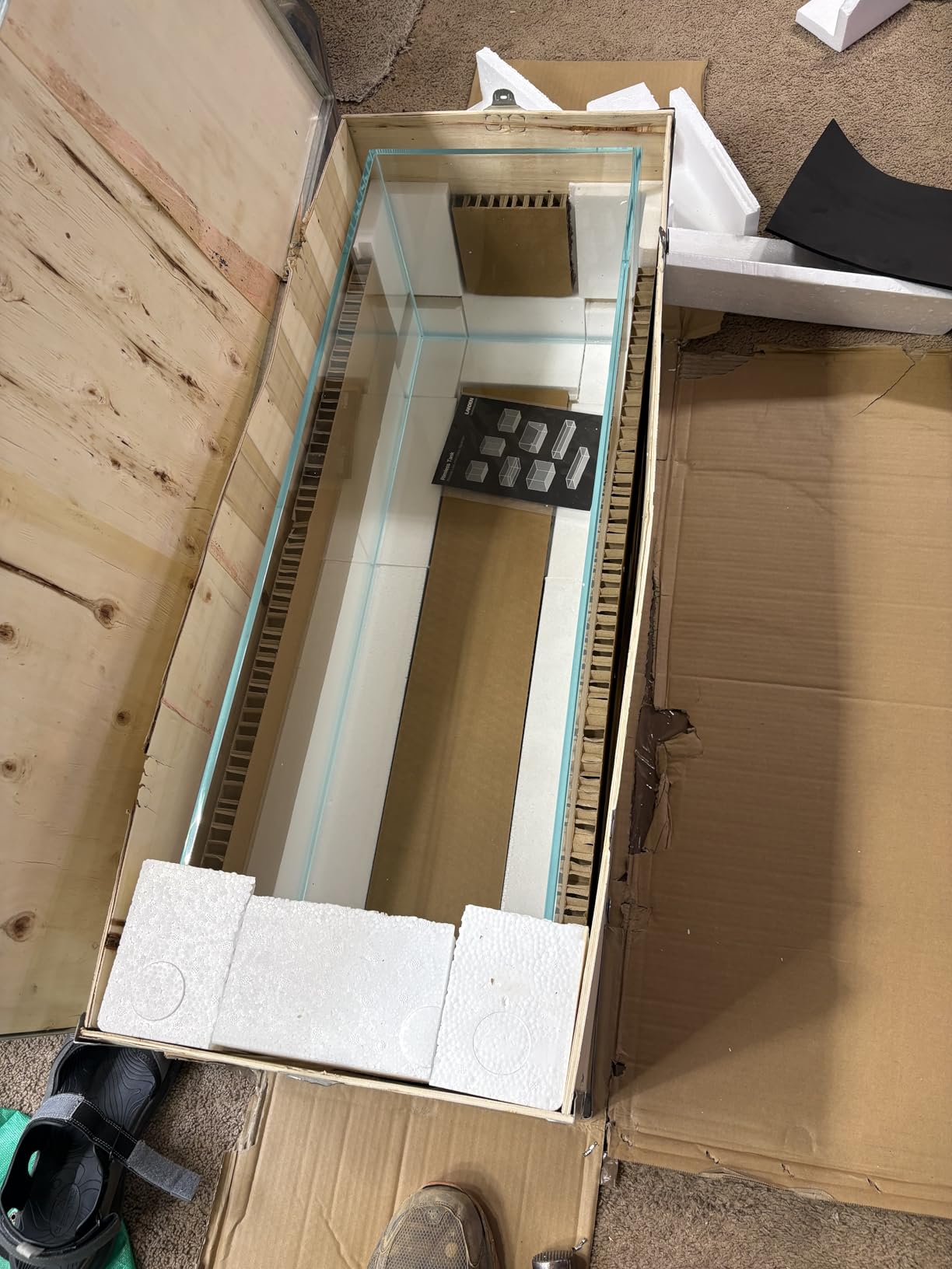LANDEN 60P 16 Gallon Rimless Low Iron Aquarium Tank, 23.6 W x 11.8 D x 14.2 H (60cm x 30cm x 36cm) 6mm Thickness with Nano Foam Leveling Mat customer photo 1