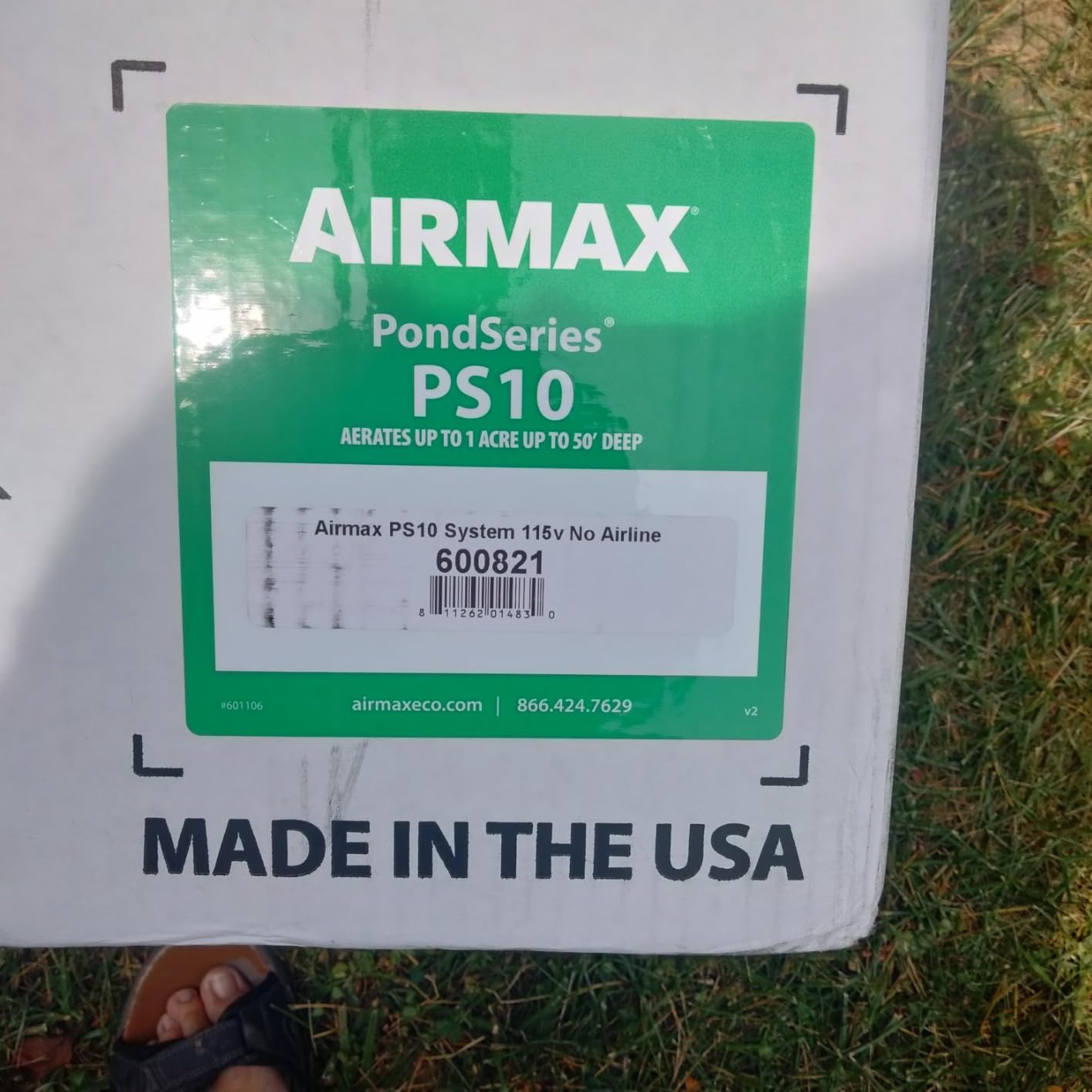 Airmax PondSeries PS10 Aeration System, Pond & Lake Aerator, Aerate Ponds & Lakes up to 1 Acre, Quiet & Energy Efficient Compressor, Maximum Water Circulation, Single Air Diffuser Kit, 115v customer photo 1