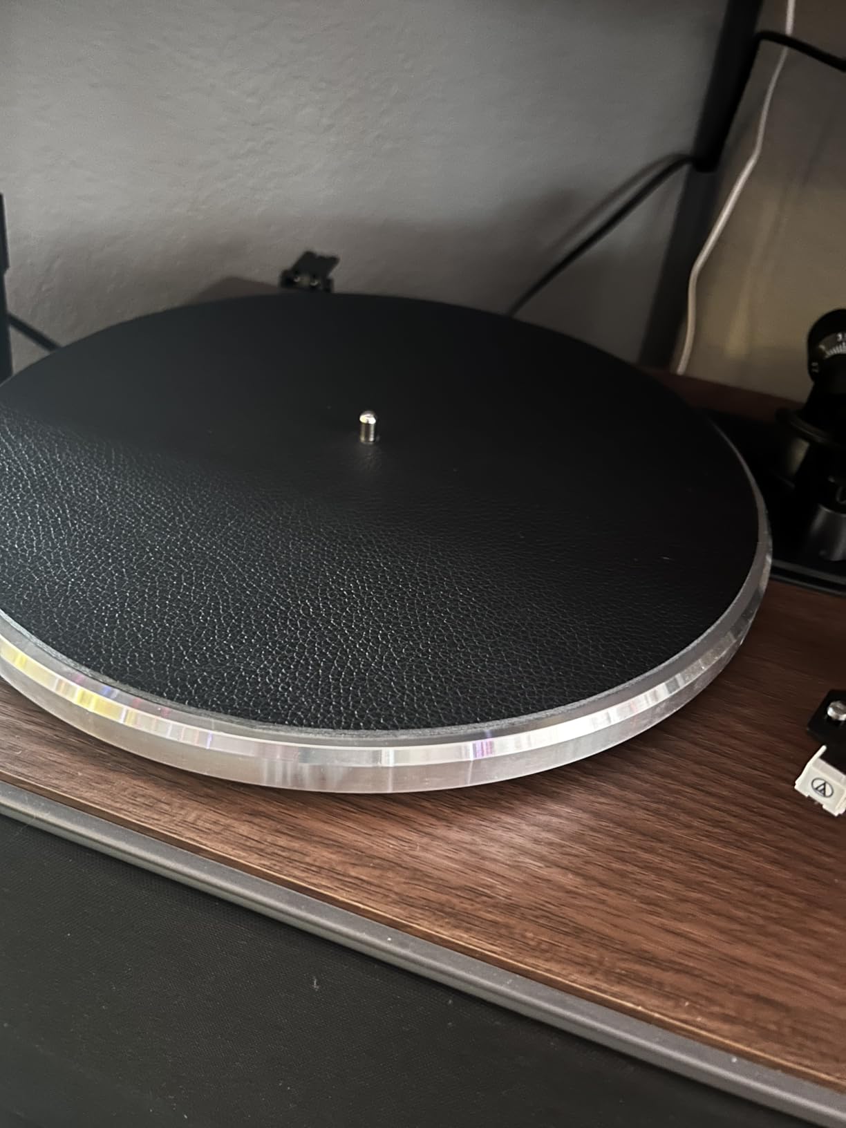 Premium Leather Deer Hide Turntable Mat customer photo 2