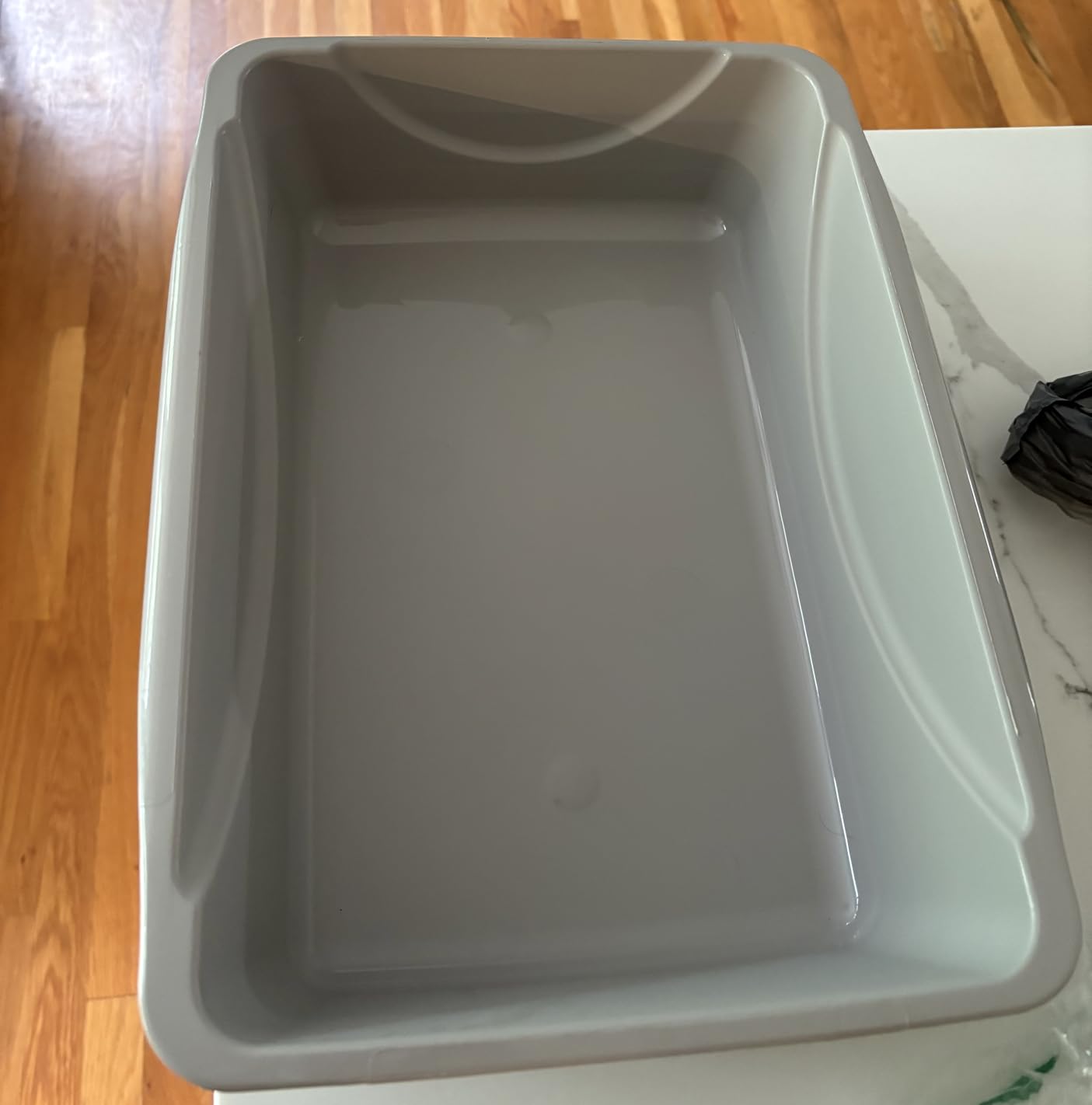 Petmate Basic Open Cat Litter Pan, Multidirectional Easy to Clean Plastic Litter Box, Gray, Made in USA, 14.5