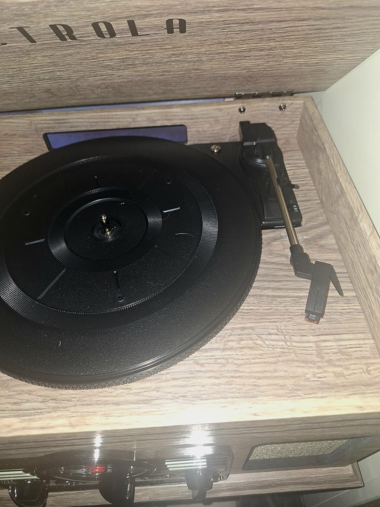 Victrola The Quincy 6-in-1 Bluetooth Record Player & Multimedia Center with Built-in Speakers - 3-Speed Turntable, CD & Cassette Player, FM Radio, Wireless Music Streaming (Mahogany) customer photo 1