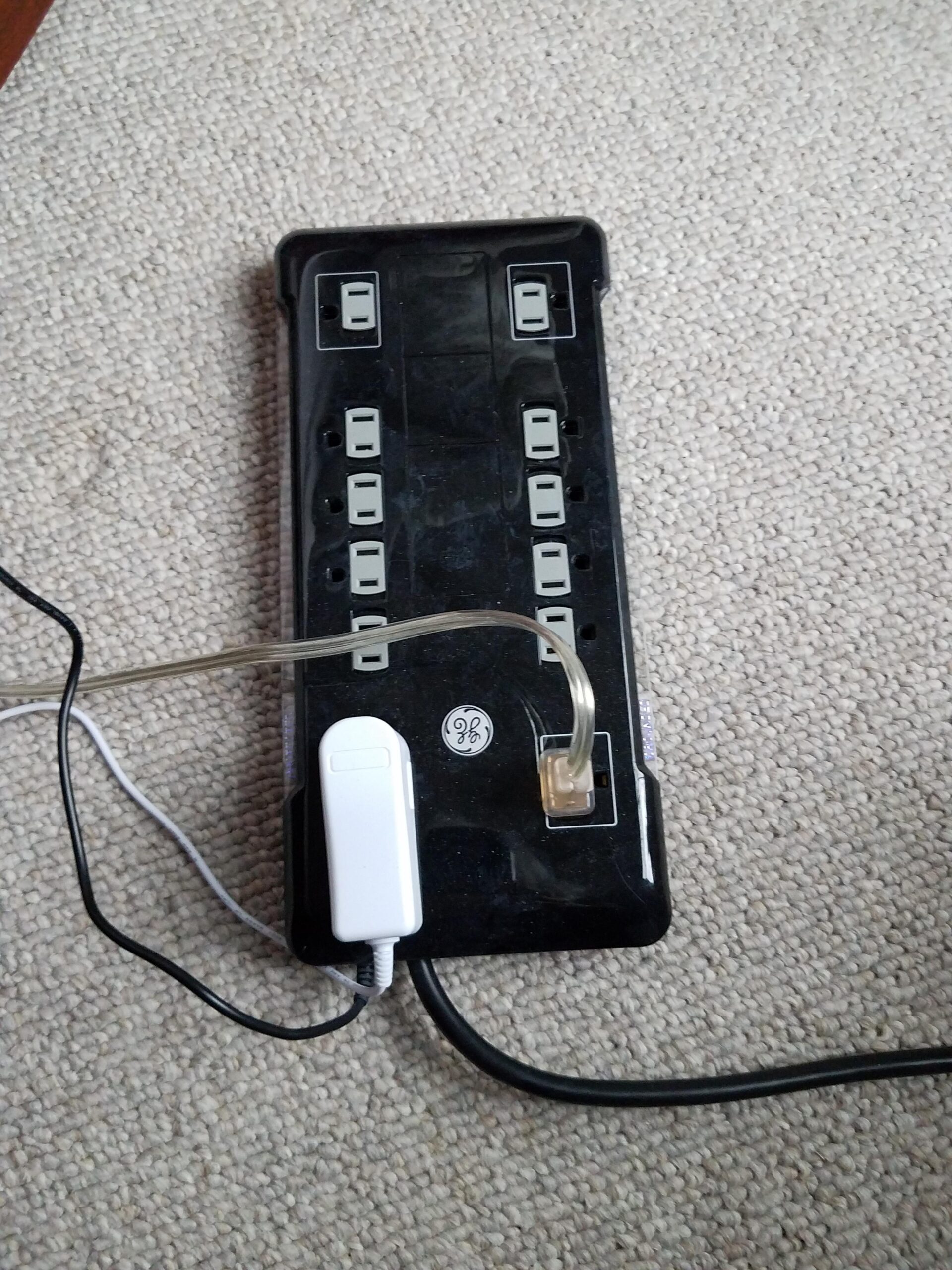 GE UltraPro 12 Outlet Surge Protector, Tethered 2 USB Ports, 8 Ft Power Cord, 4320 Joules, Flat Plug, Power Filter, Circuit Breaker, Warranty, UL Listed, Black, 11824 customer photo 2