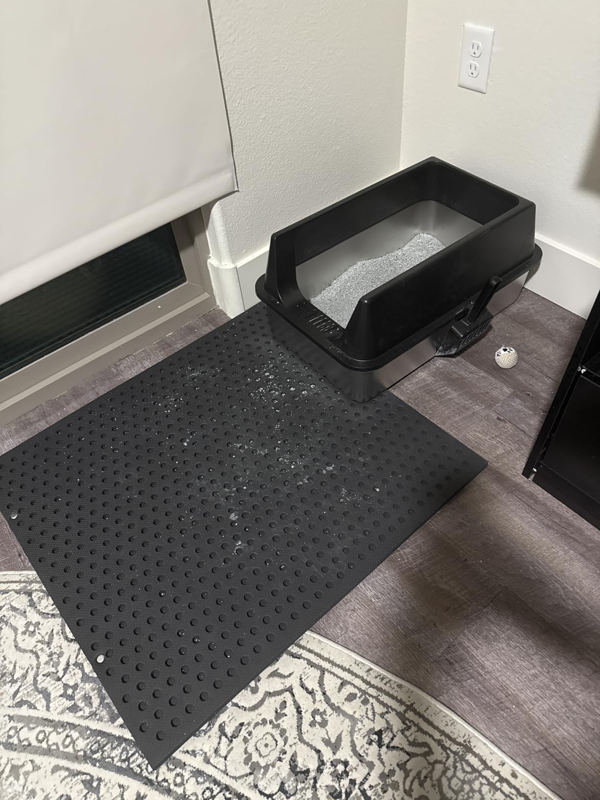 iPrimio Cat Litter Mat - Large, Double-Layer with Honeycomb Design - Durable, Soft Mat Traps Mess with Easy Open Edges - Waterproof - 32 x 30 inches, Black customer photo 2
