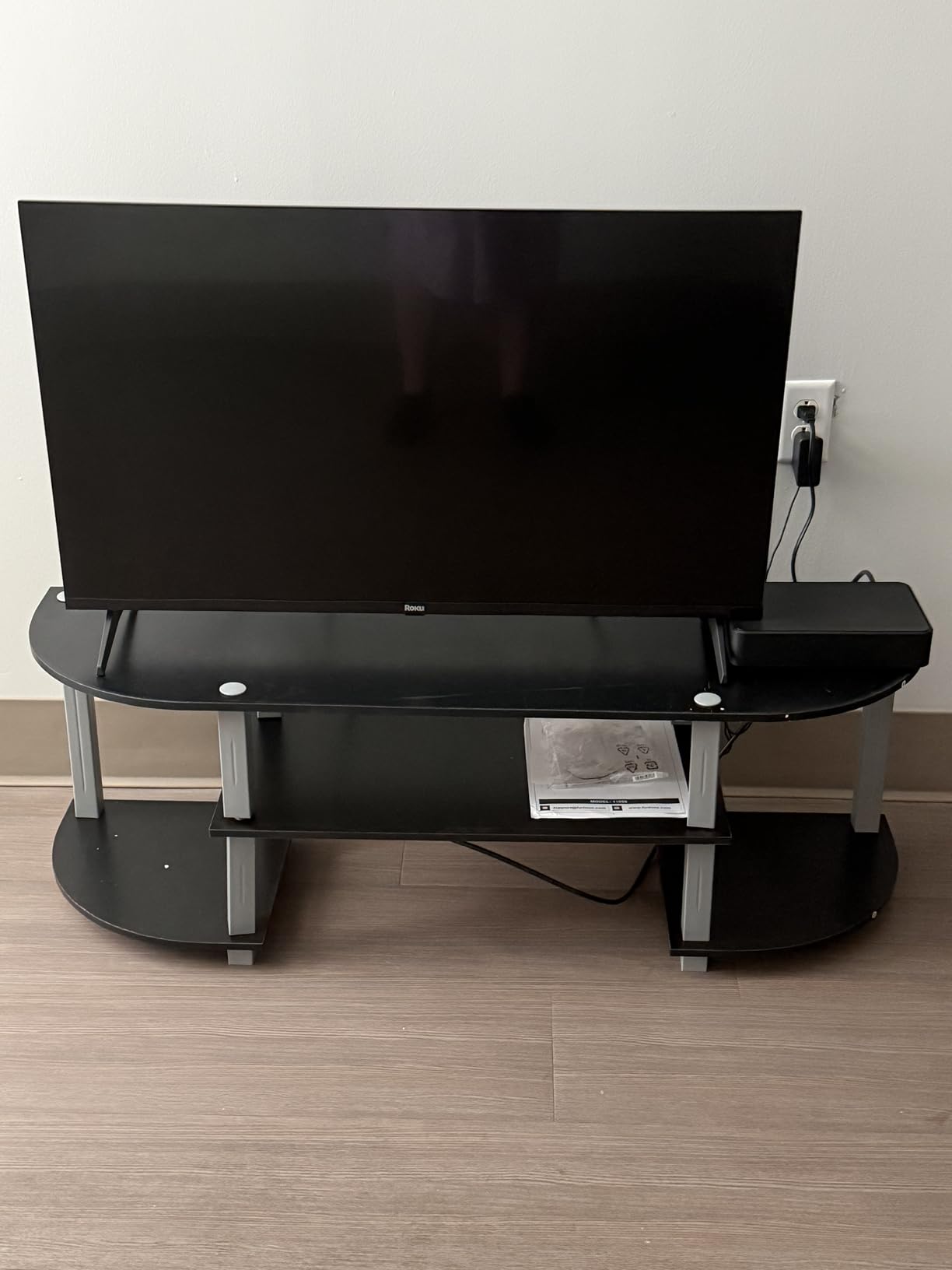 Furinno TURN-S-TUBE TV Stand, Wide Entertainment Center, TV Console for TV up to 55 Inch, for Living Room, Bedroom, Oak Grey customer photo 2