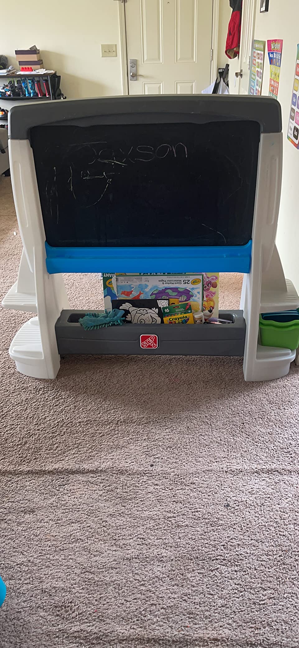 Step2 Jumbo Art Easel, Kids Art Activity Table, Double-Sided Dry Erase and Chalkboard, Storage Bins and Trays, For Toddlers and Preschoolers Ages 3+ Years Old customer photo 2