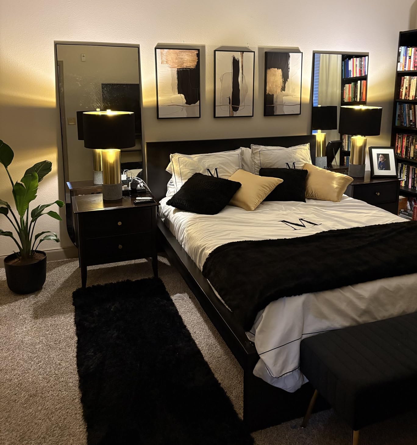 Signature Design by Ashley Jacek Contemporary Table Lamp, 2 Count, 3 Way Switch, Metal, Poly Resin and Drum Shade, 15