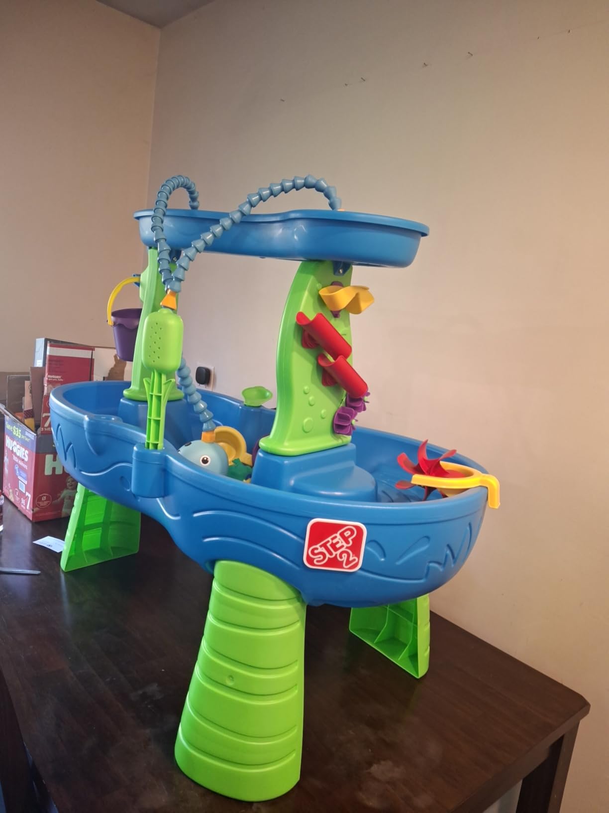 Step2 Rain Showers Splash Pond Water Table, Kids Water and Sand Activity Sensory Playset, Summer Outdoor Toys, 13 Piece Water Toy Accessories, For Toddlers 1.5+ Years Old, Blue & Green customer photo 2