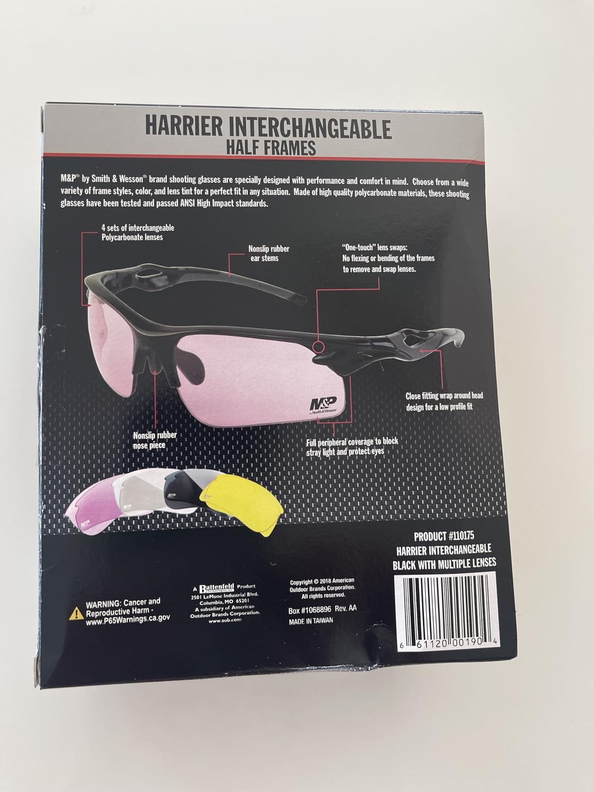 Smith & Wesson M&P Harrier Half Frame Interchangeable Shooting Glasses with Impact Resistance & Anti-Fog Lenses, Black, 1Size customer photo 2