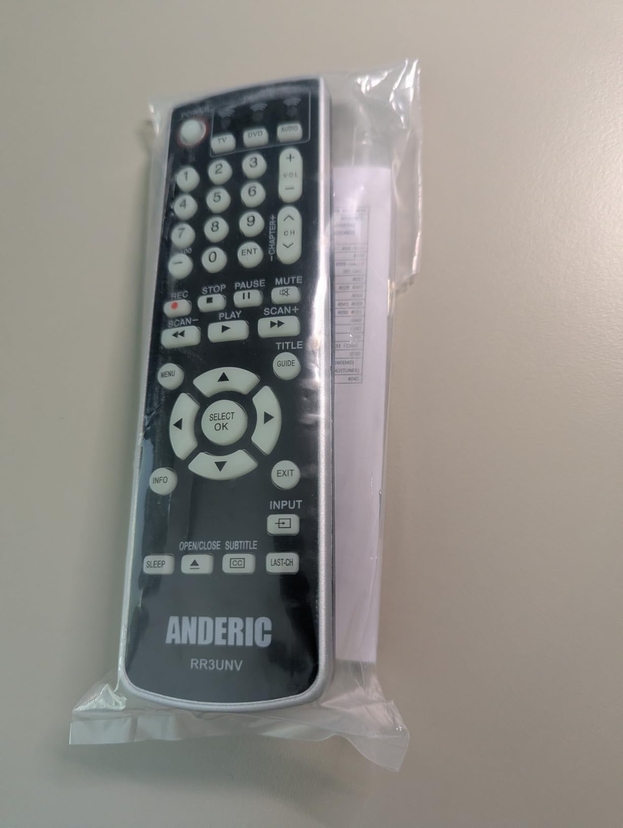 Anderic 3-Device Universal with Learning - Glow keys - Easy to program - Palm-Sized - Replaces RCA, Philips, One-for-all, Sony and more - RR3UNV - SUB FOR RCR503BR, RCR503BE, RCR503BZ customer photo 2