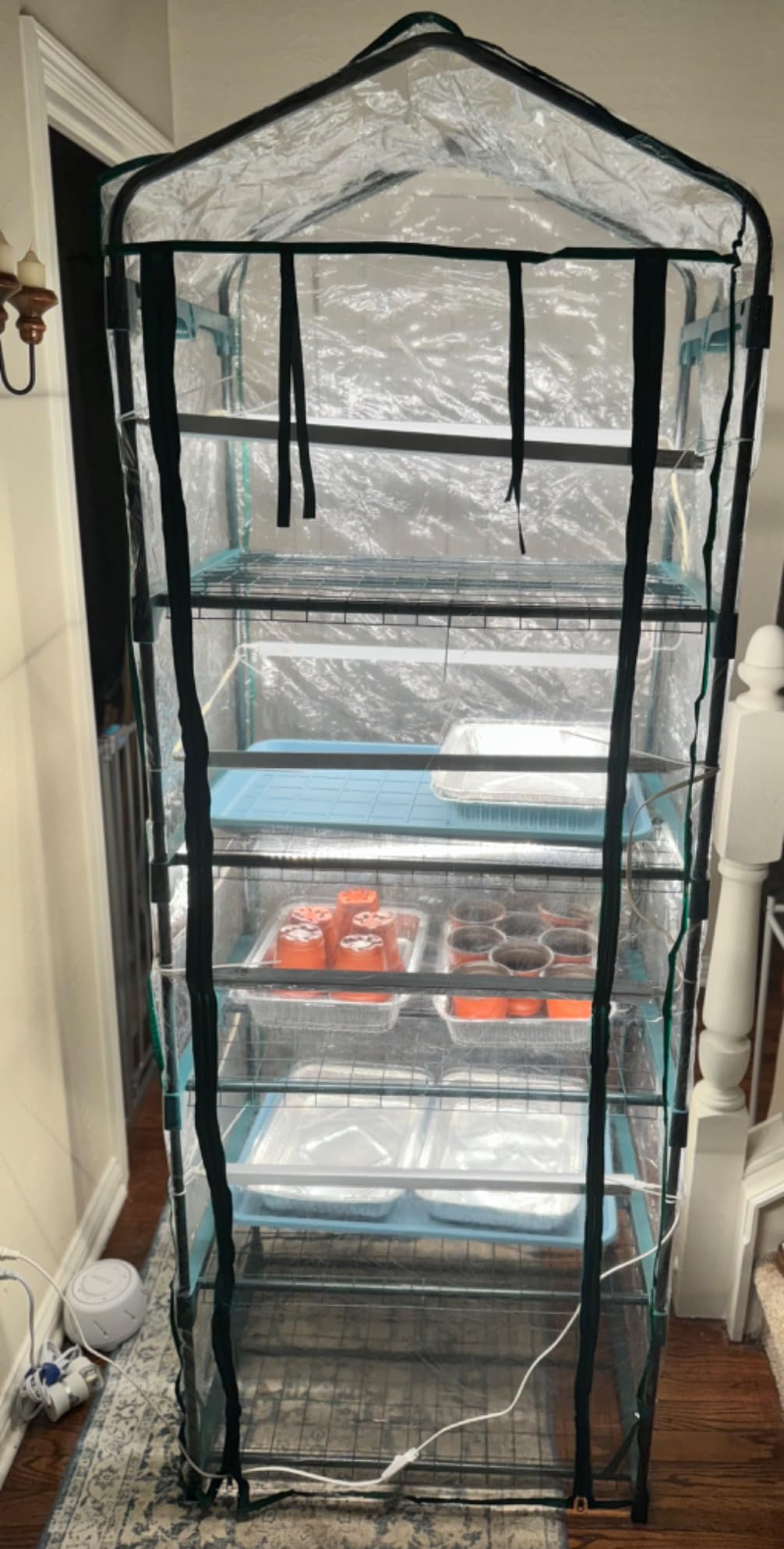 Worth Garden 4 Tier Mini Greenhouse - 63'' H x 27'' L x 19'' W - Sturdy Portable Gardening Shelves with PVC Cover - Small Green House Use in Indoor & Outdoor customer photo 1