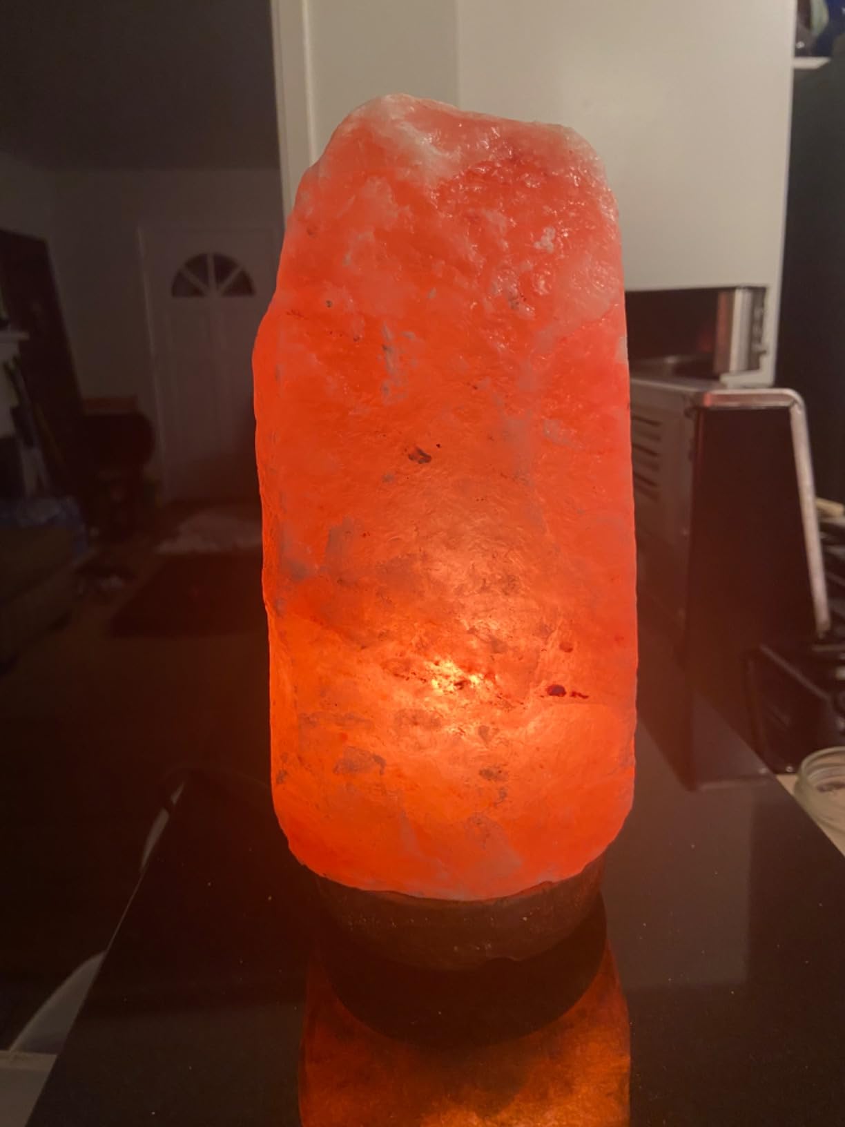 The Body Source Himalayan Salt Lamp 10-12 Inches (11-15lb) | Includes Dimmer Switch | Natural Salt Rock Lamp with Handcrafted Wooden Base & Night Light (Bulb Replacement) customer photo 2