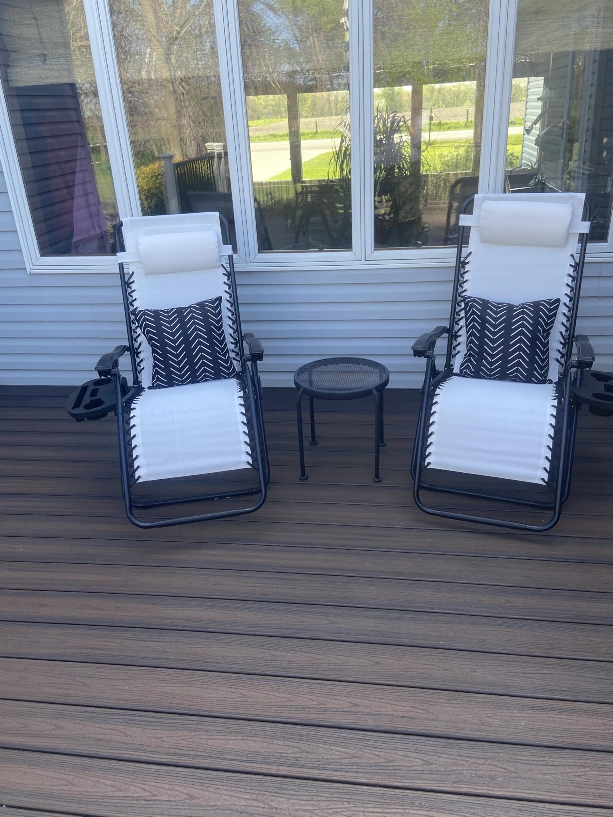 Best Choice Products Set of 2 Adjustable Steel Mesh Zero Gravity Lounge Chair Recliners w/Pillows and Cup Holder Trays - Gray customer photo 1