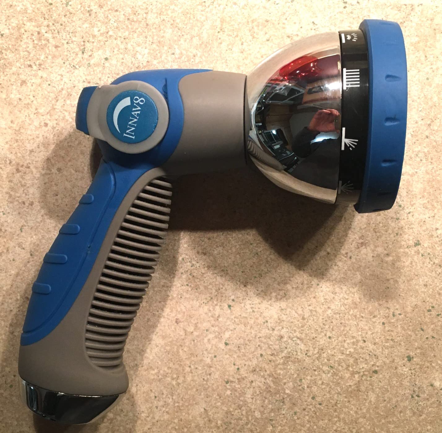 INNAV8 Garden Hose Nozzle Heavy Duty - Features 10 Spray Patterns, THUMB CONTROL On Off Valve Hose Sprayer Nozzle for Easy Water Control - Outdoor Water Hose Nozzle Head Attachment customer photo 1