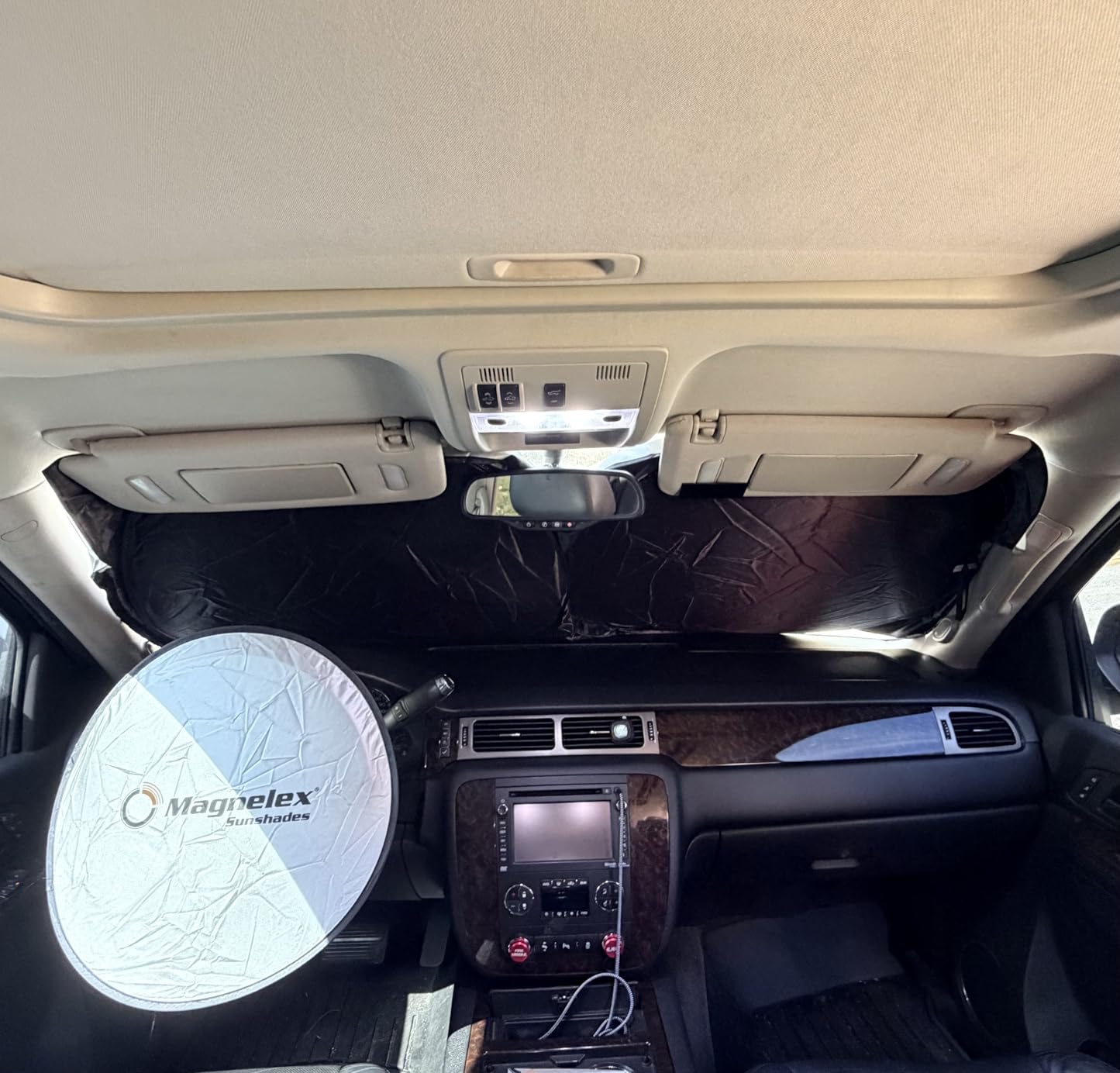 Magnelex Car Windshield Sunshade - Double-Layer Design for 2X Heat Blocking, Blocks UV Rays, Foldable Sun Shade for Cars, Trucks & SUVs, Keeps Interior Cooler, Medium (59 x 31 in) customer photo 2