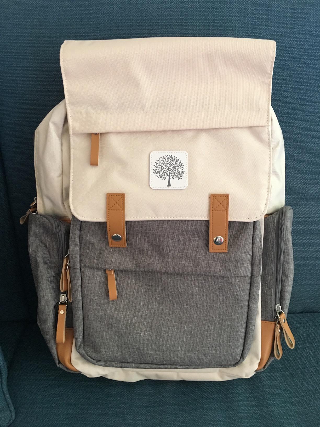 Parker Baby Diaper Backpack - Large Diaper Bag with Insulated Pockets, Stroller Straps and Changing Pad - Birch Bag, Cream customer photo 1