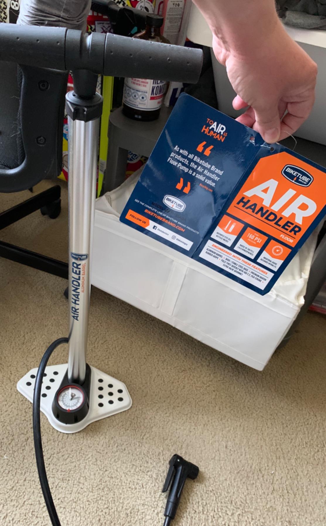 Air Handler Bike Floor Pump by BIKETUBE BRAND - High Pressure Bicycle Pump with Industrial Gauge - Fits Presta & Schrader Valves - Kraton Grip - Road, MTB, Gravel, Hybrid Bike Accessory customer photo 1