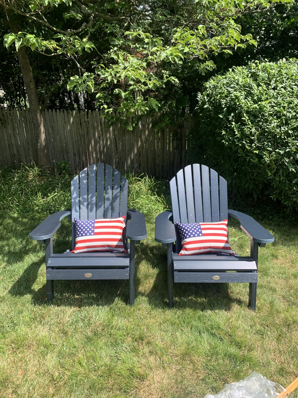 Highwood Hamilton Made in The USA Folding and Reclining Adirondack Chair, Adult Size, Federal Blue customer photo 2