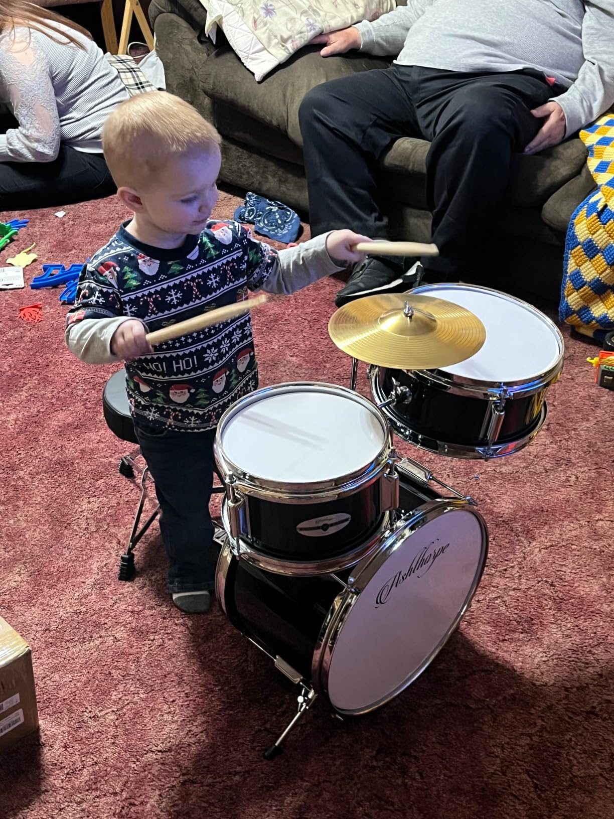 Ashthorpe 3-Piece Complete Kids Drum Set - Beginner Kit with 14